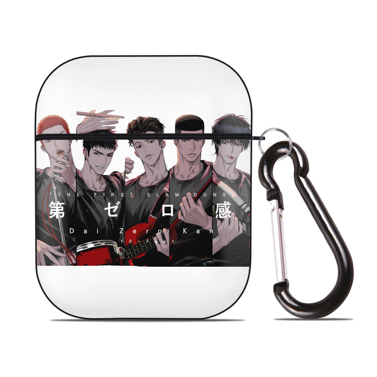 （画像用） SLAM DUNK／スラムダンク AirPods 第2世代保護ケース ハードシェル ブラック 耐衝撃・防指紋・カラビナ付き
