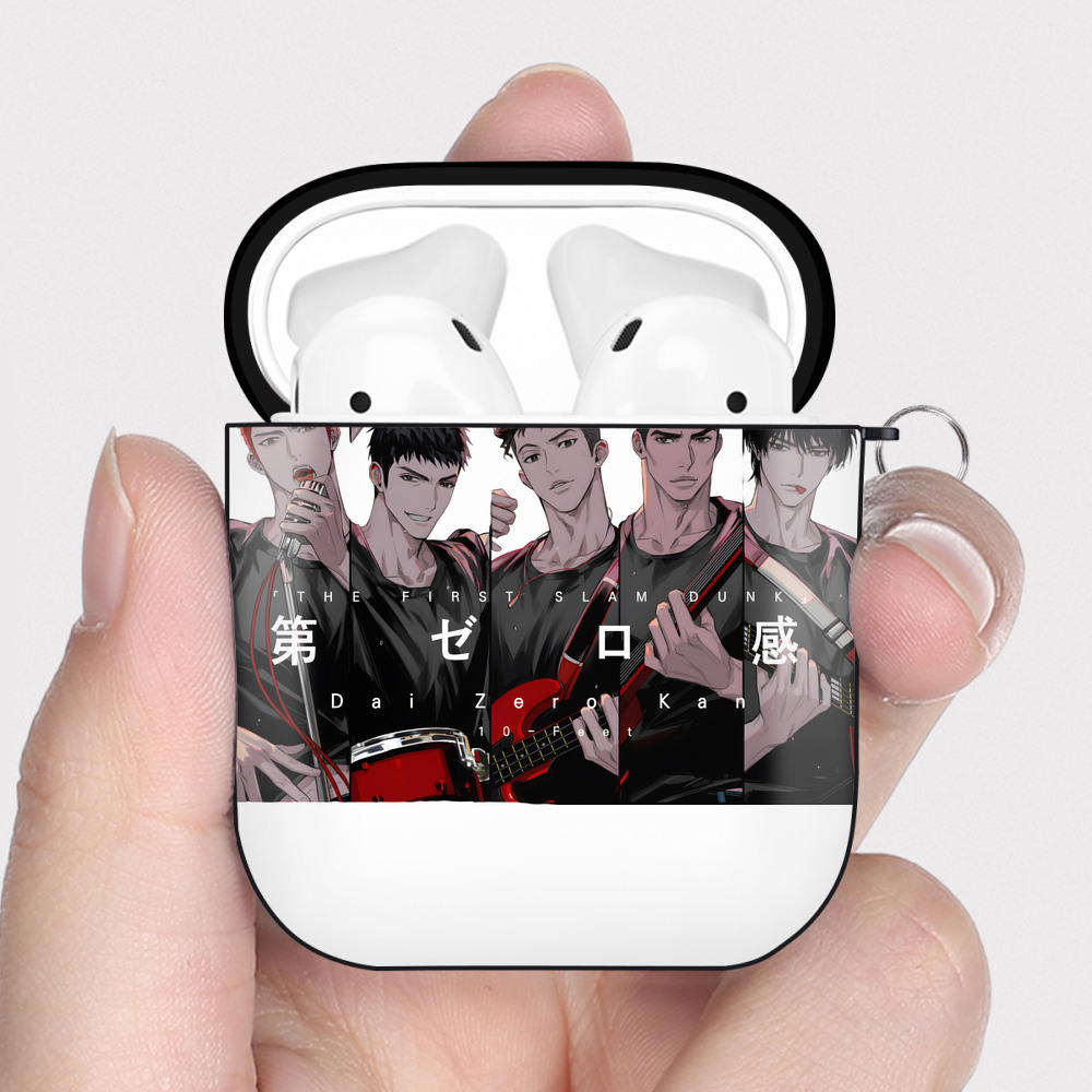 （画像用） SLAM DUNK／スラムダンク AirPods 第2世代保護ケース ハードシェル ブラック 耐衝撃・防指紋・カラビナ付き