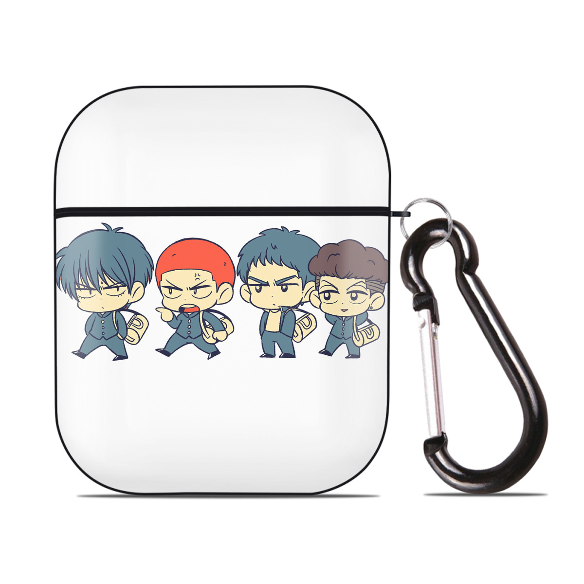 （画像用） SLAM DUNK／スラムダンク AirPods 第2世代保護ケース ハードシェル ブラック 耐衝撃・防指紋・カラビナ付き