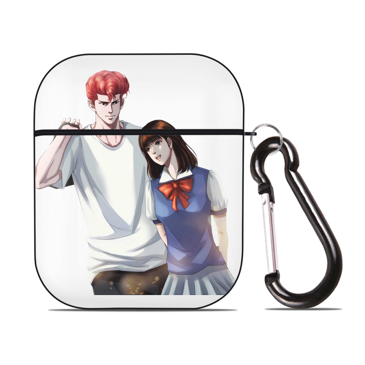 （画像用） SLAM DUNK／スラムダンク AirPods 第2世代保護ケース ハードシェル ブラック 耐衝撃・防指紋・カラビナ付き
