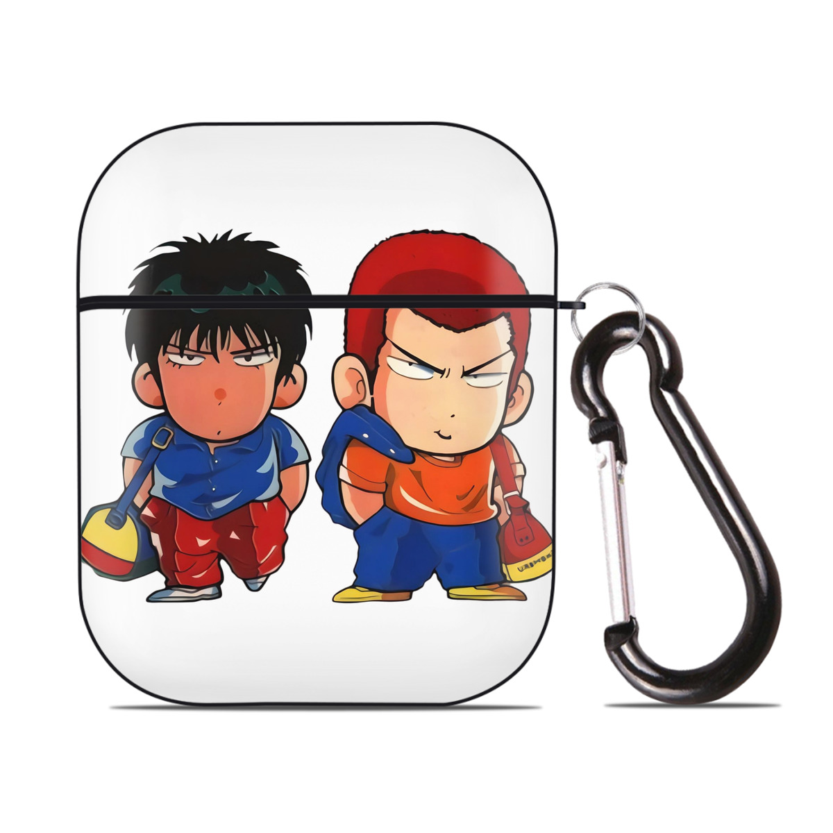 （画像用） SLAM DUNK／スラムダンク AirPods 第2世代保護ケース ハードシェル ブラック 耐衝撃・防指紋・カラビナ付き