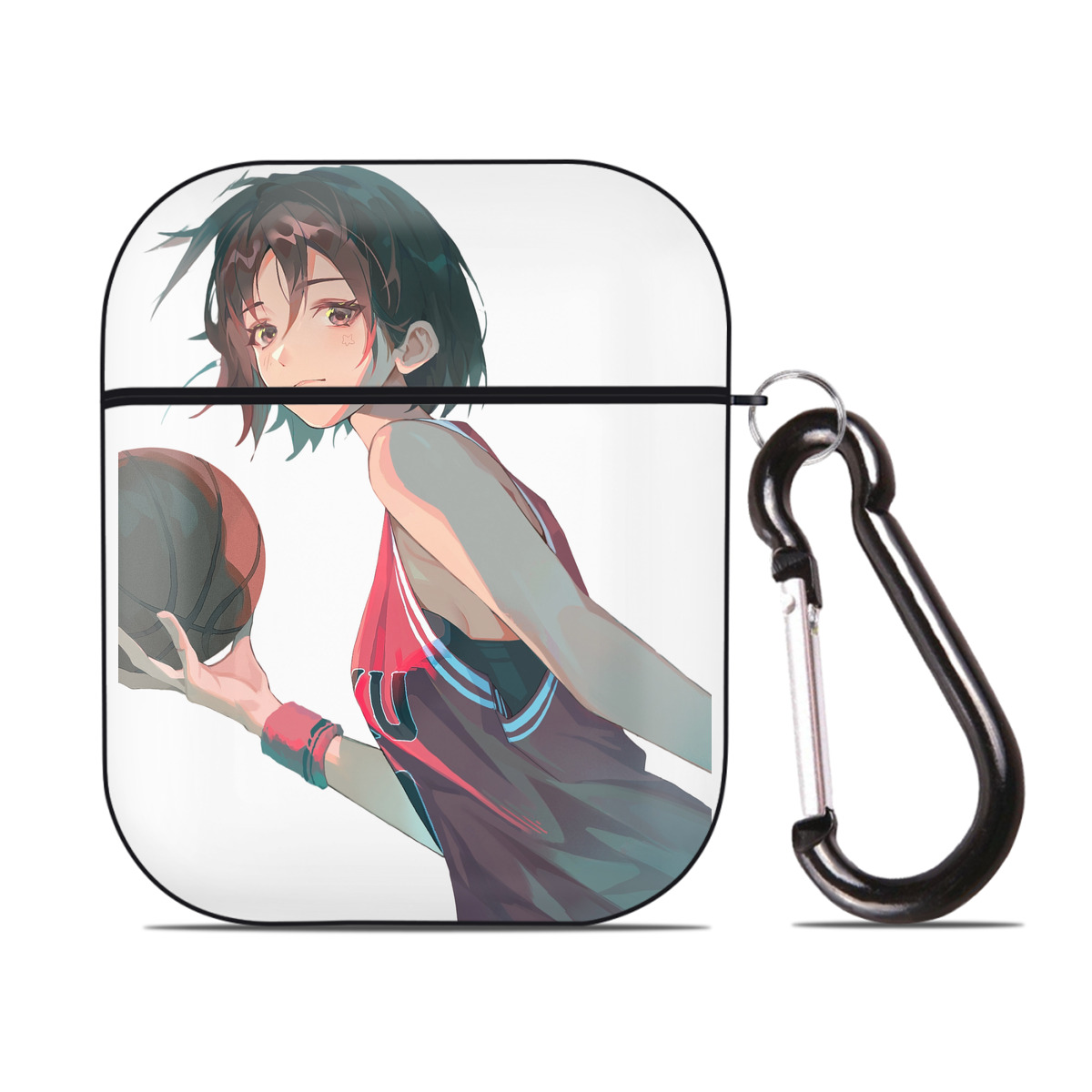 （画像用） SLAM DUNK／スラムダンク AirPods 第2世代保護ケース ハードシェル ブラック 耐衝撃・防指紋・カラビナ付き