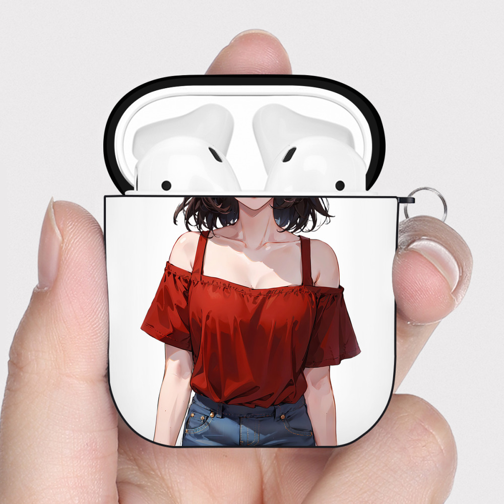 （画像用） SLAM DUNK／スラムダンク AirPods 第2世代保護ケース ハードシェル ブラック 耐衝撃・防指紋・カラビナ付き