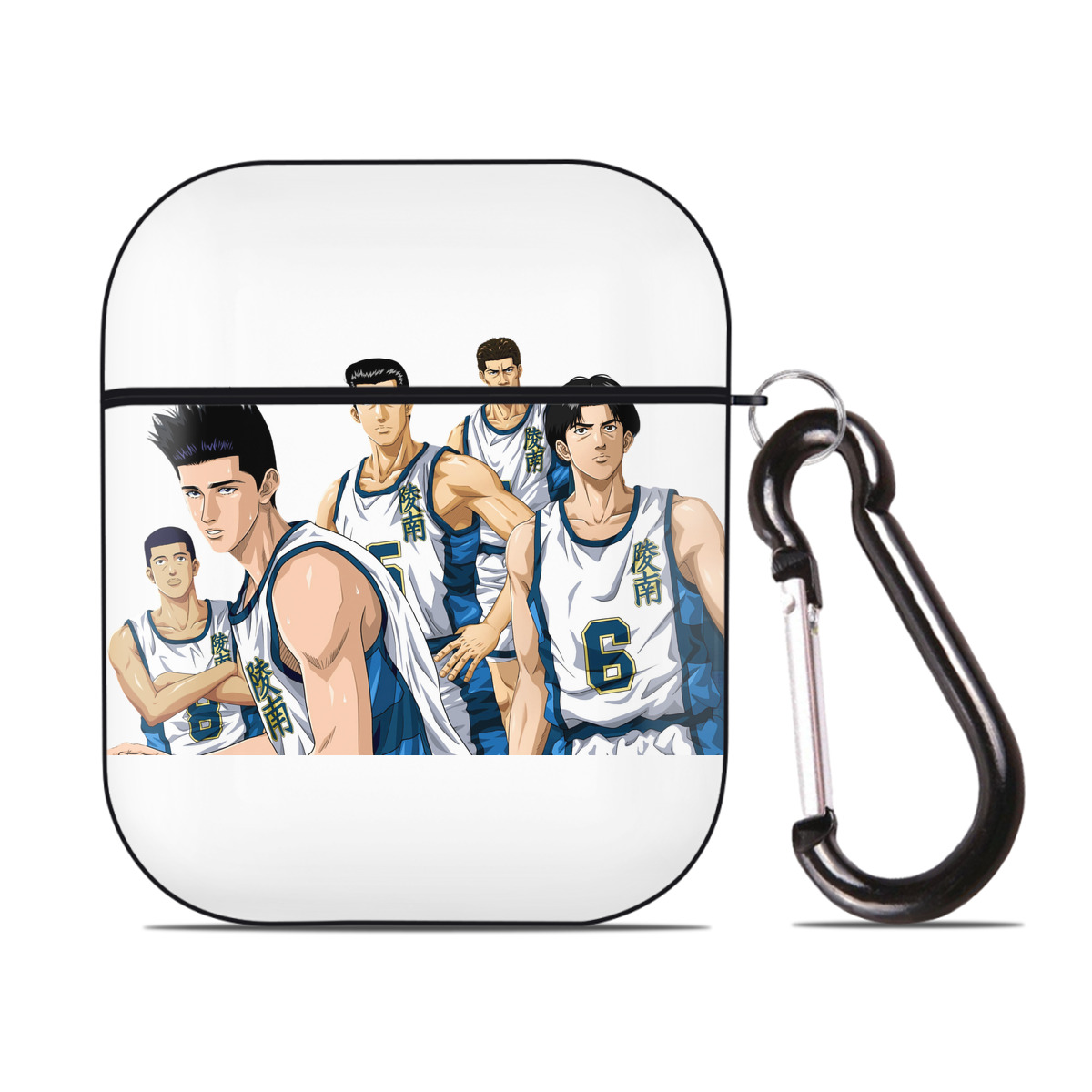 （画像用） SLAM DUNK／スラムダンク AirPods 第2世代保護ケース ハードシェル ブラック 耐衝撃・防指紋・カラビナ付き