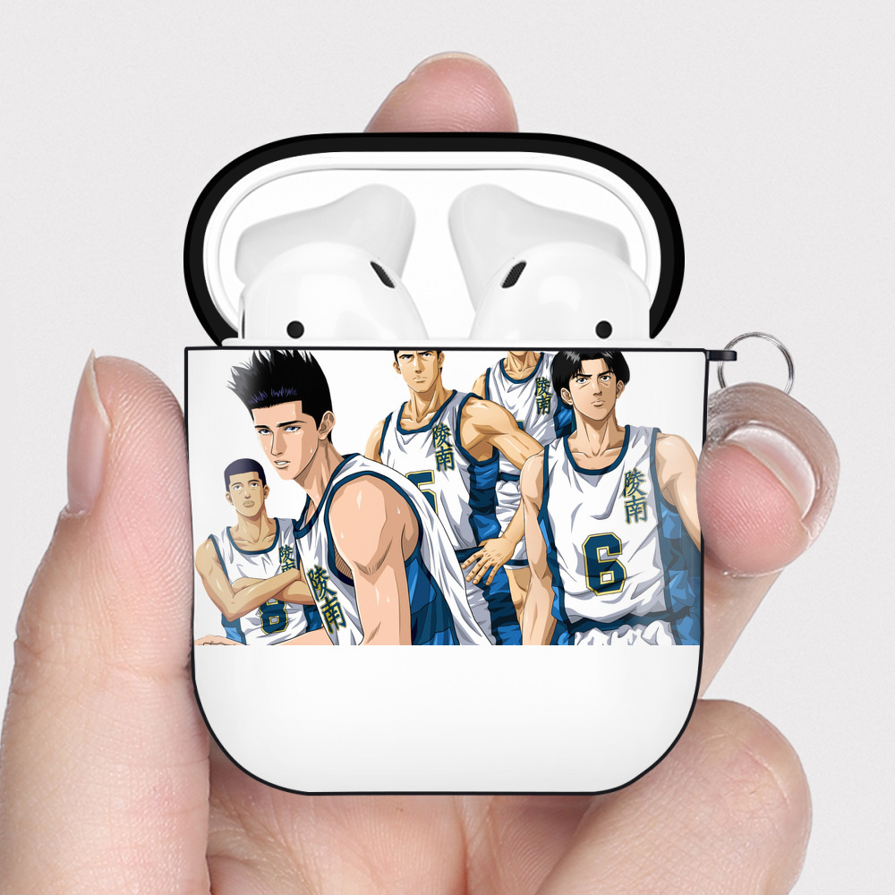 （画像用） SLAM DUNK／スラムダンク AirPods 第2世代保護ケース ハードシェル ブラック 耐衝撃・防指紋・カラビナ付き
