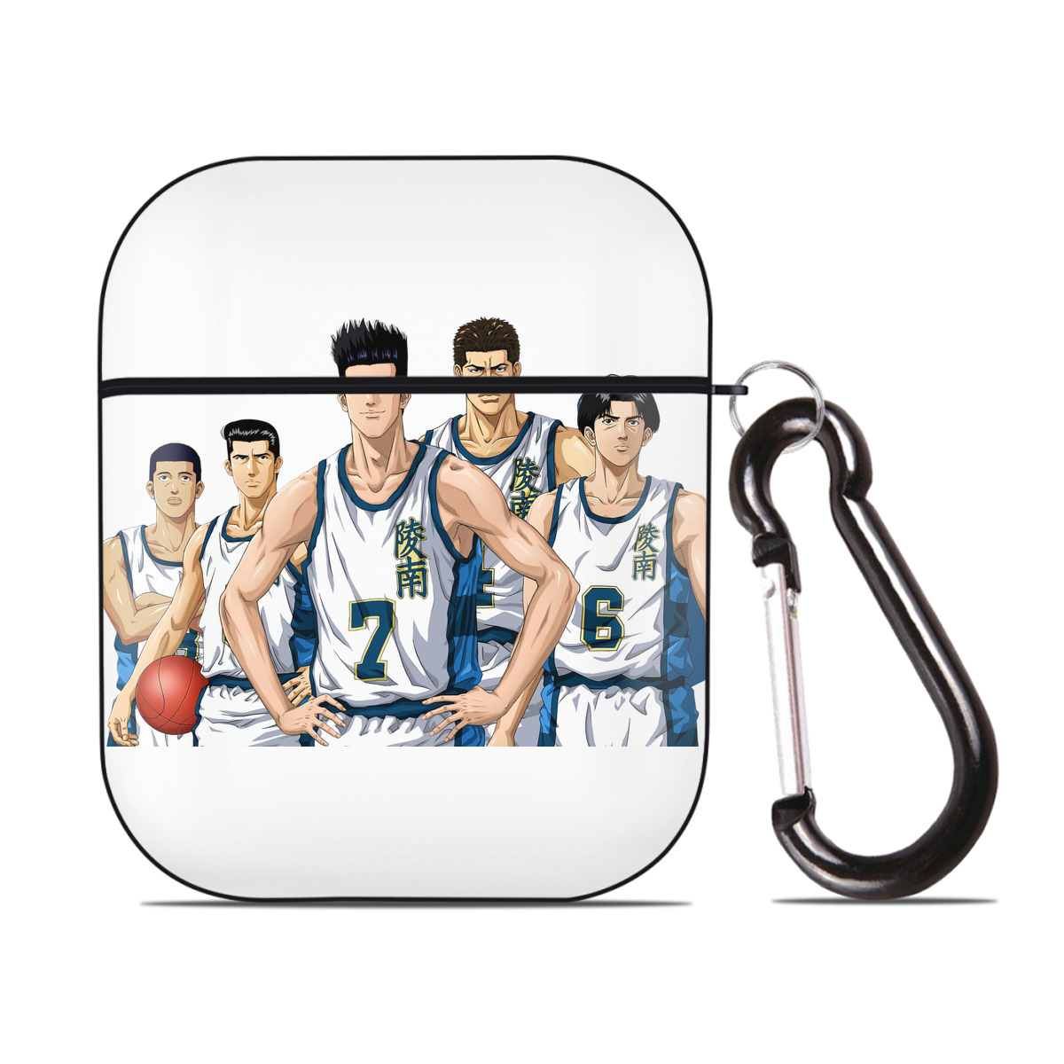 （画像用） SLAM DUNK／スラムダンク AirPods 第2世代保護ケース ハードシェル ブラック 耐衝撃・防指紋・カラビナ付き