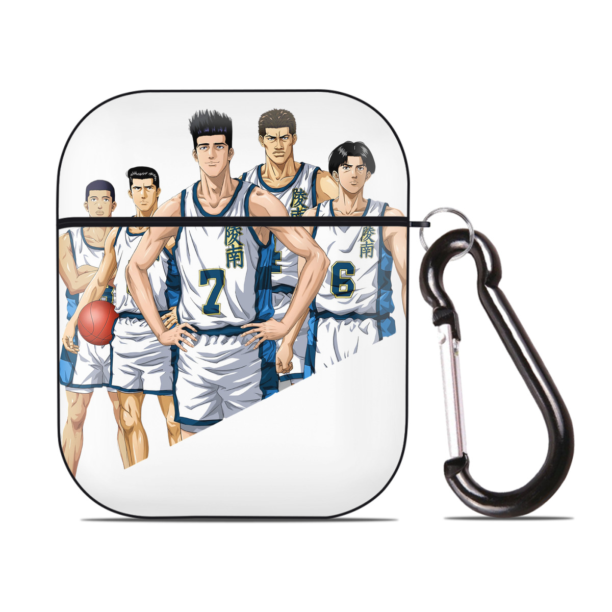 （画像用） SLAM DUNK／スラムダンク AirPods 第2世代保護ケース ハードシェル ブラック 耐衝撃・防指紋・カラビナ付き