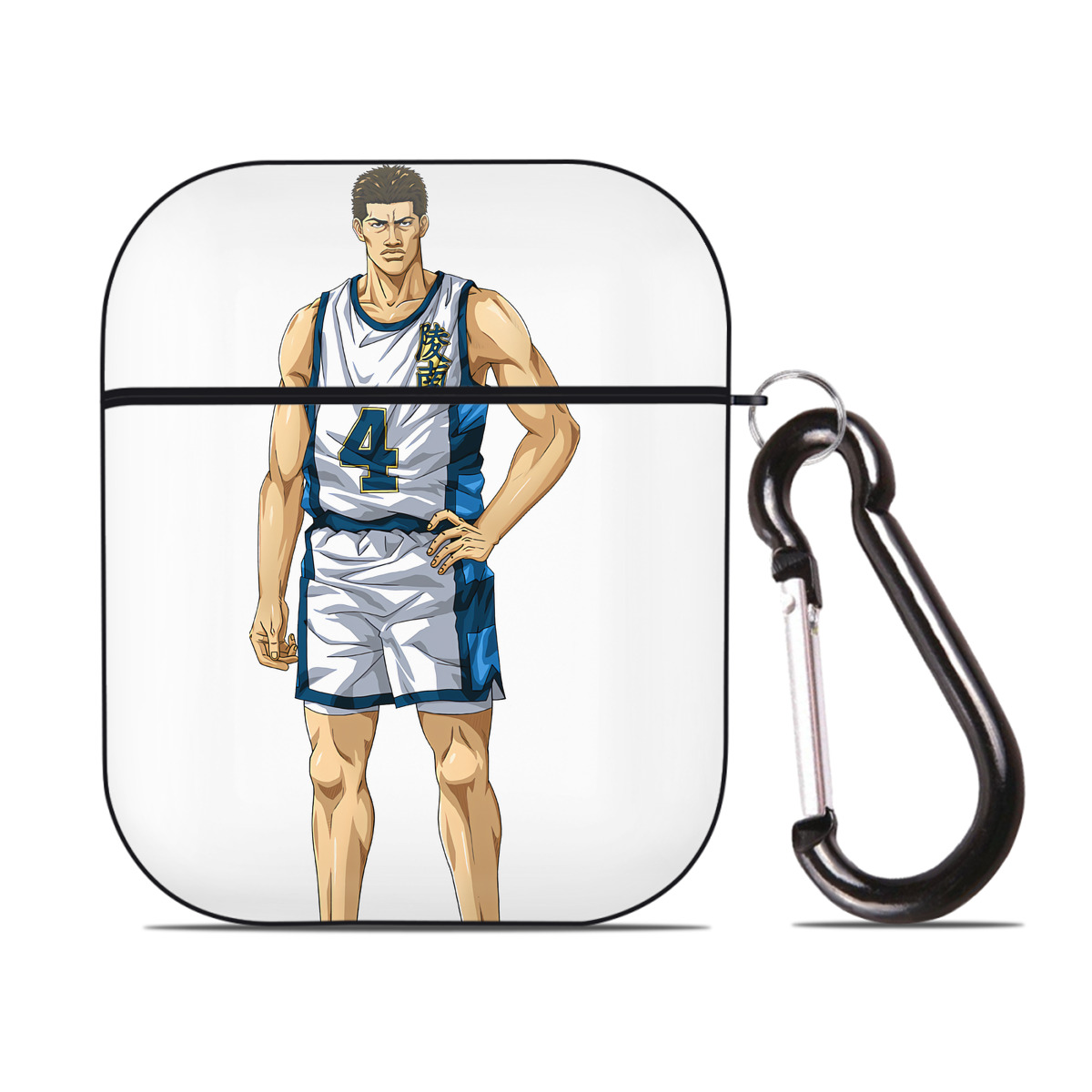 （画像用） SLAM DUNK／スラムダンク AirPods 第2世代保護ケース ハードシェル ブラック 耐衝撃・防指紋・カラビナ付き