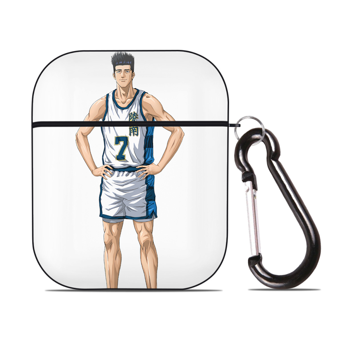 （画像用） SLAM DUNK／スラムダンク AirPods 第2世代保護ケース ハードシェル ブラック 耐衝撃・防指紋・カラビナ付き