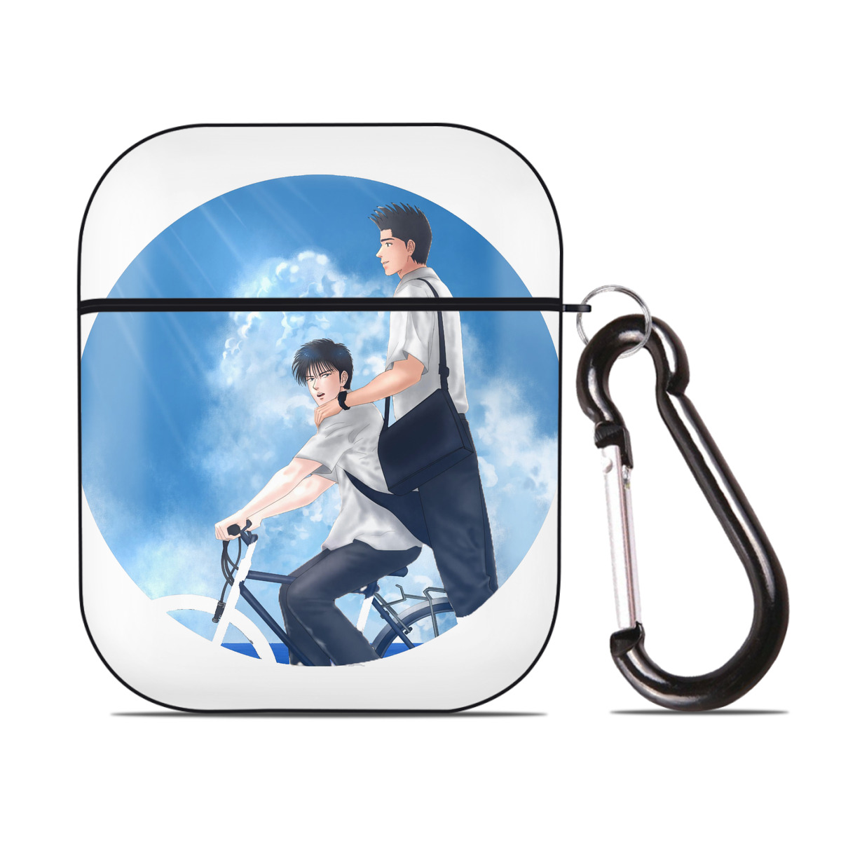 （画像用） SLAM DUNK／スラムダンク AirPods 第2世代保護ケース ハードシェル ブラック 耐衝撃・防指紋・カラビナ付き