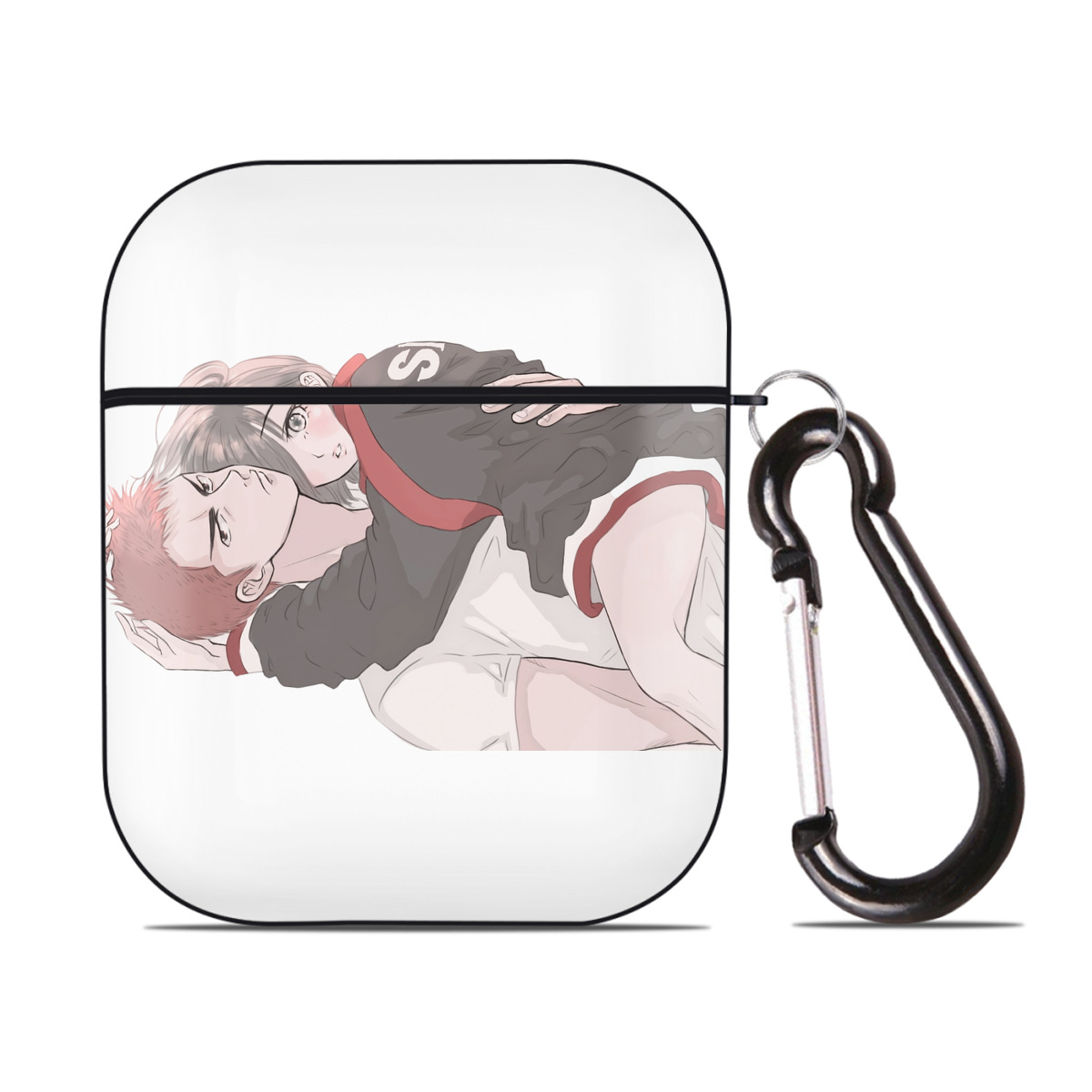 （画像用） SLAM DUNK／スラムダンク AirPods 第2世代保護ケース ハードシェル ブラック 耐衝撃・防指紋・カラビナ付き