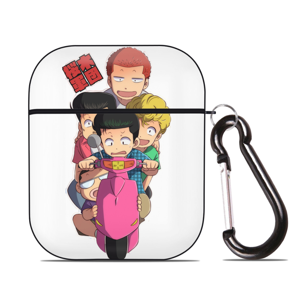 （画像用） SLAM DUNK／スラムダンク AirPods 第2世代保護ケース ハードシェル ブラック 耐衝撃・防指紋・カラビナ付き