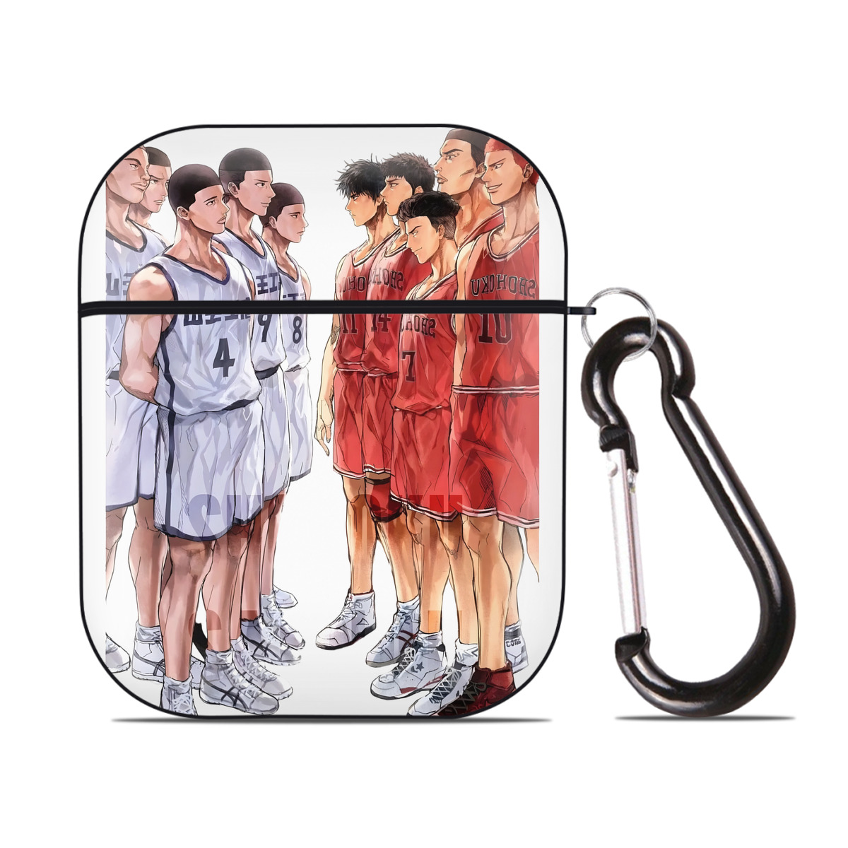 （画像用） SLAM DUNK／スラムダンク AirPods 第2世代保護ケース ハードシェル ブラック 耐衝撃・防指紋・カラビナ付き
