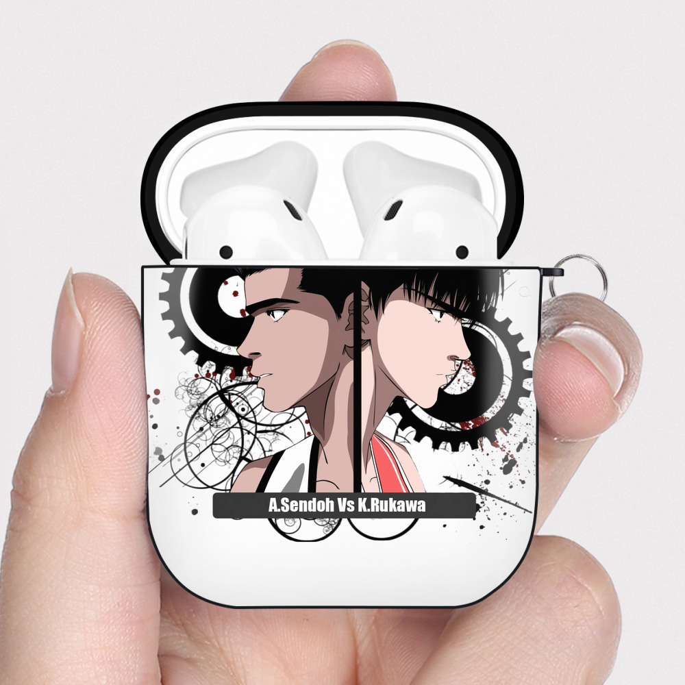 （画像用） SLAM DUNK／スラムダンク AirPods 第2世代保護ケース ハードシェル ブラック 耐衝撃・防指紋・カラビナ付き