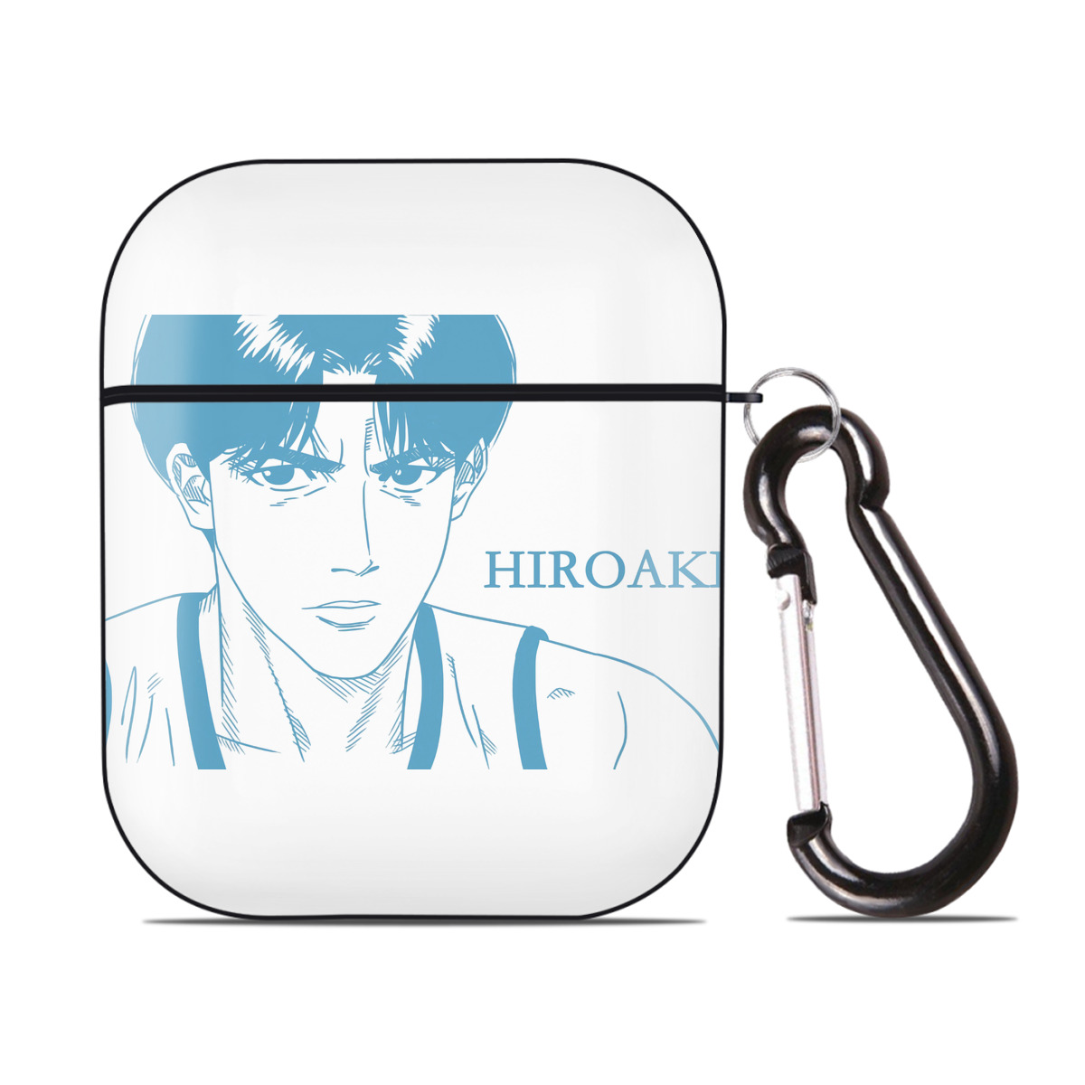 （画像用） SLAM DUNK／スラムダンク AirPods 第2世代保護ケース ハードシェル ブラック 耐衝撃・防指紋・カラビナ付き