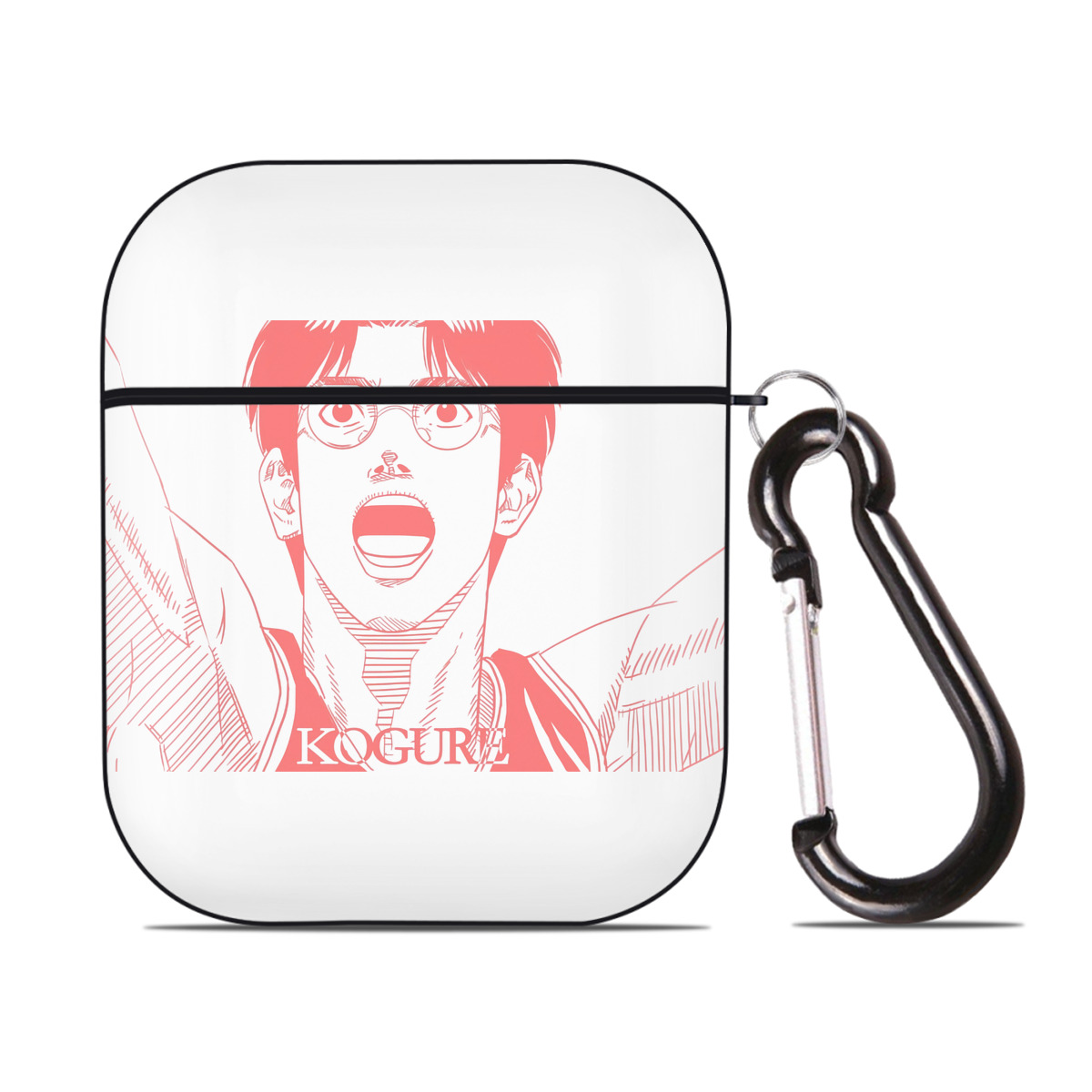 （画像用） SLAM DUNK／スラムダンク AirPods 第2世代保護ケース ハードシェル ブラック 耐衝撃・防指紋・カラビナ付き