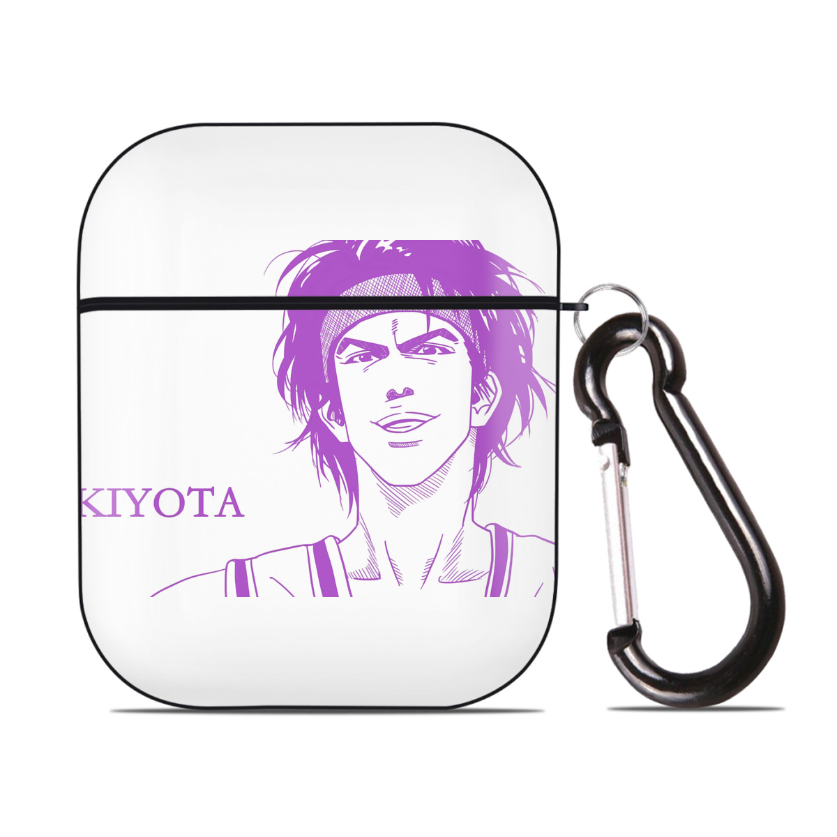 （画像用） SLAM DUNK／スラムダンク AirPods 第2世代保護ケース ハードシェル ブラック 耐衝撃・防指紋・カラビナ付き