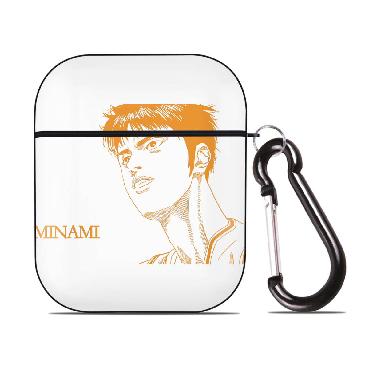 （画像用） SLAM DUNK／スラムダンク AirPods 第2世代保護ケース ハードシェル ブラック 耐衝撃・防指紋・カラビナ付き