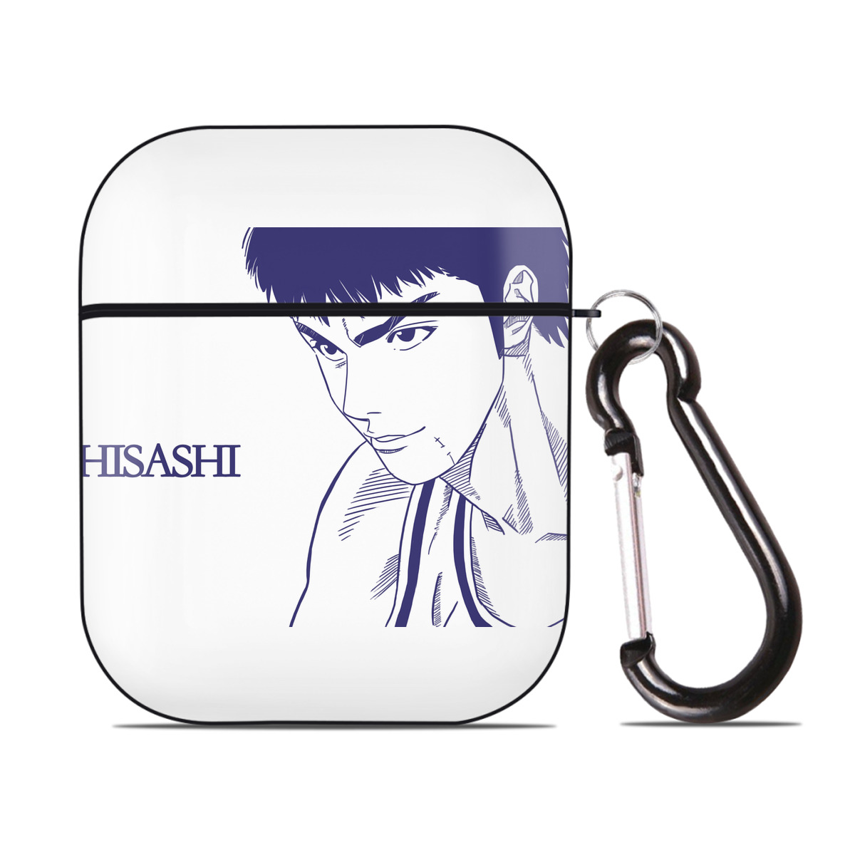 （画像用） SLAM DUNK／スラムダンク AirPods 第2世代保護ケース ハードシェル ブラック 耐衝撃・防指紋・カラビナ付き