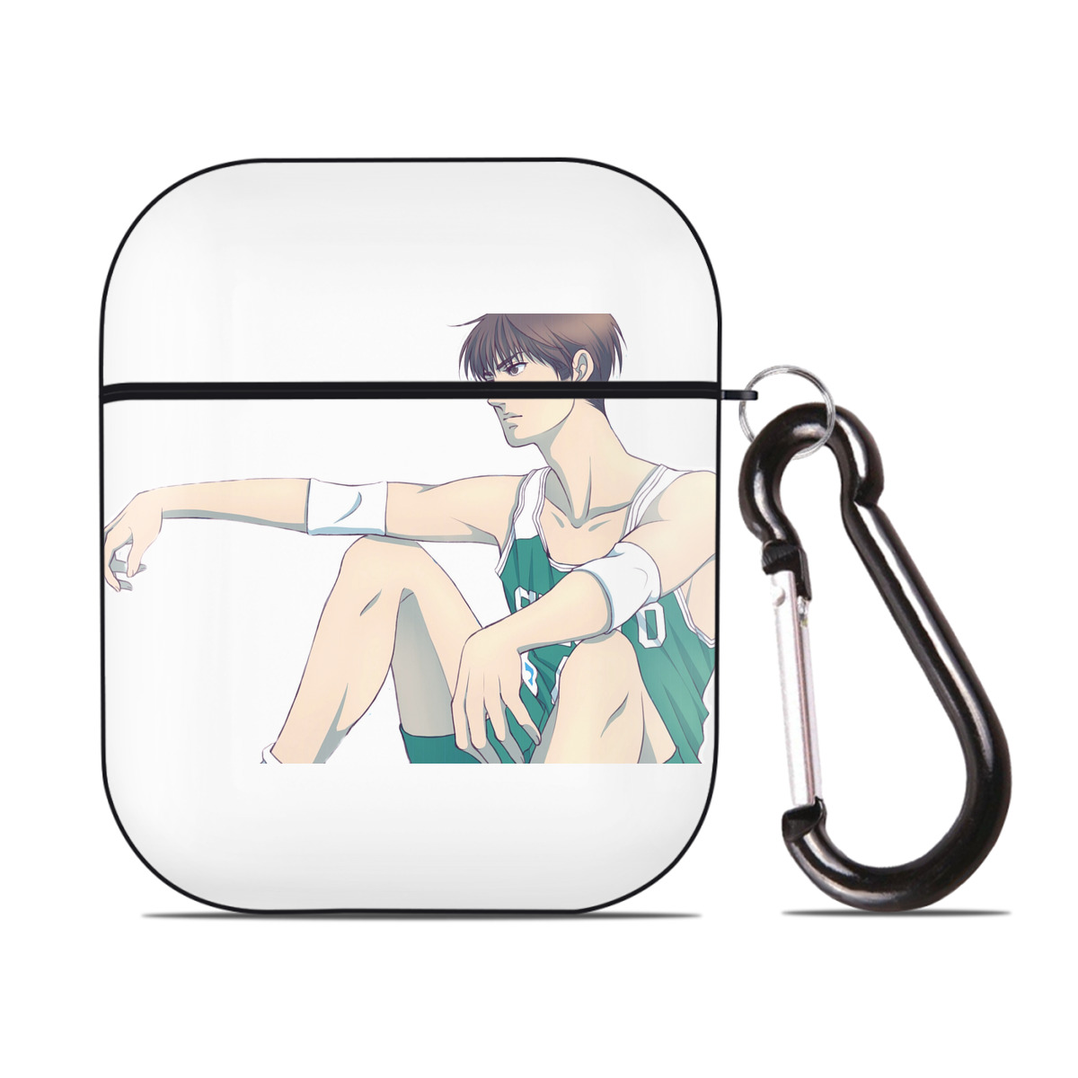 （画像用） SLAM DUNK／スラムダンク AirPods 第2世代保護ケース ハードシェル ブラック 耐衝撃・防指紋・カラビナ付き