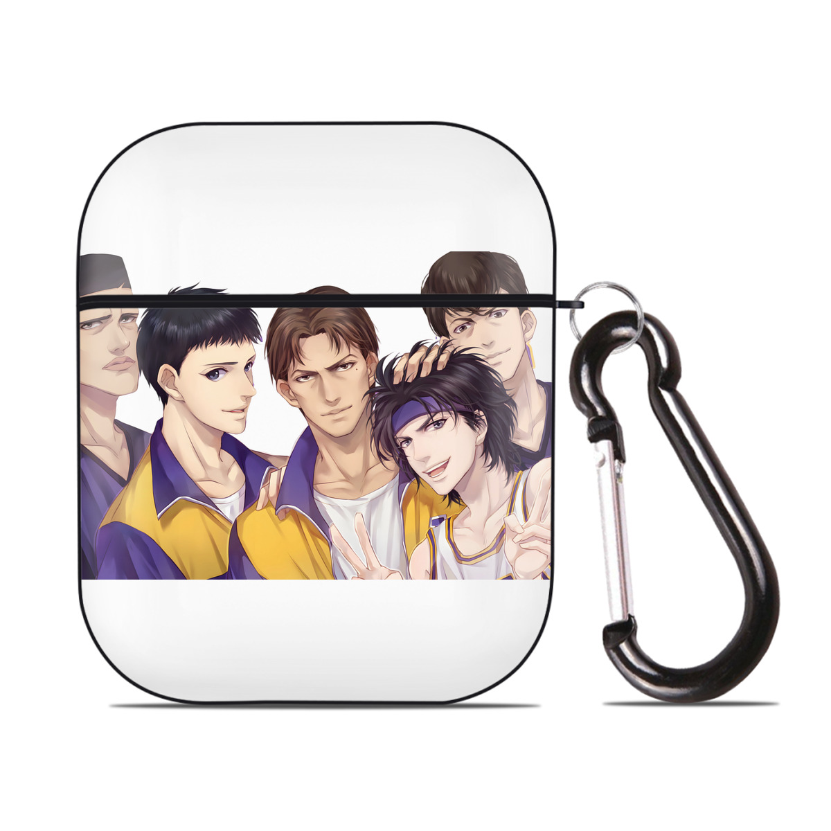 （画像用） SLAM DUNK／スラムダンク AirPods 第2世代保護ケース ハードシェル ブラック 耐衝撃・防指紋・カラビナ付き