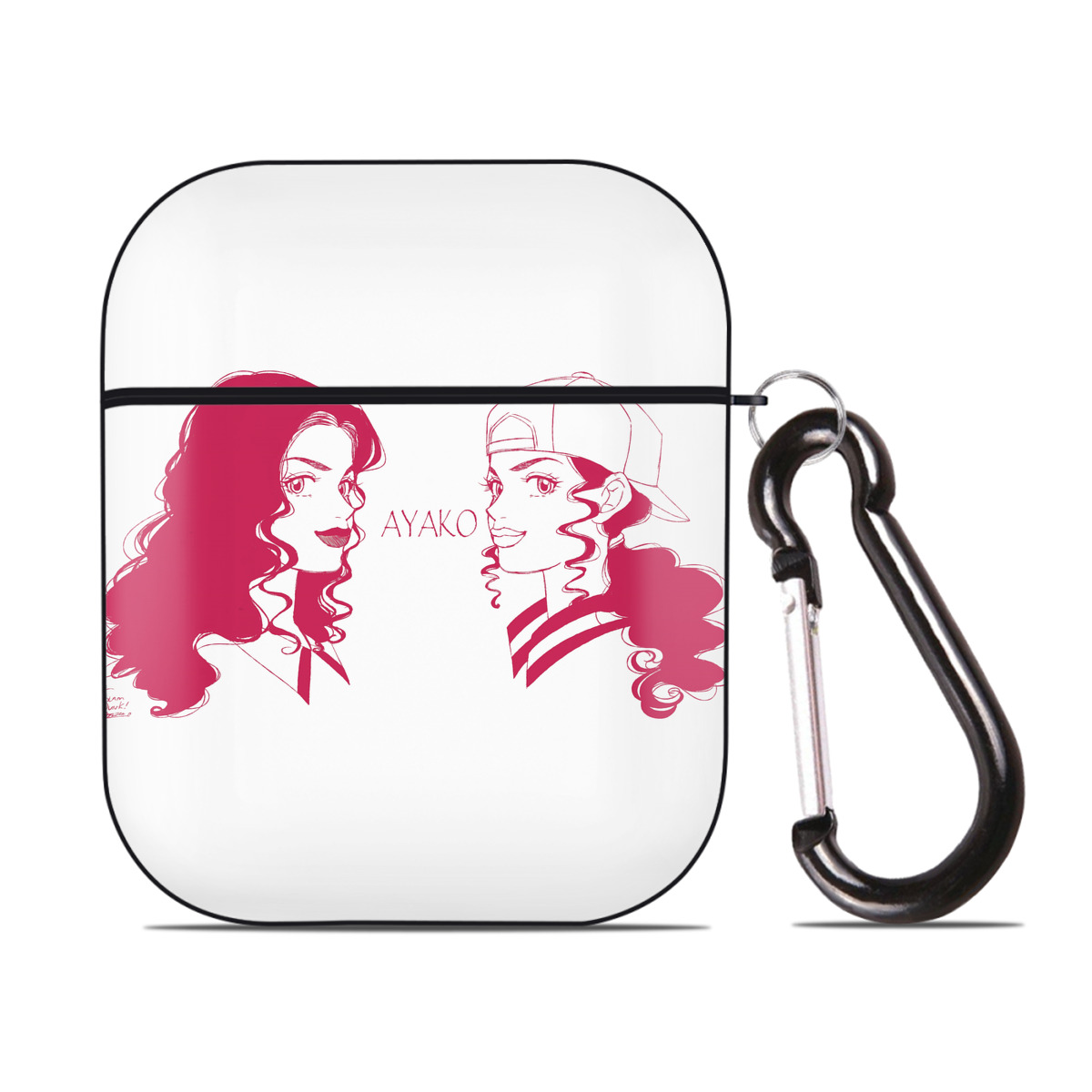 （画像用） SLAM DUNK／スラムダンク AirPods 第2世代保護ケース ハードシェル ブラック 耐衝撃・防指紋・カラビナ付き