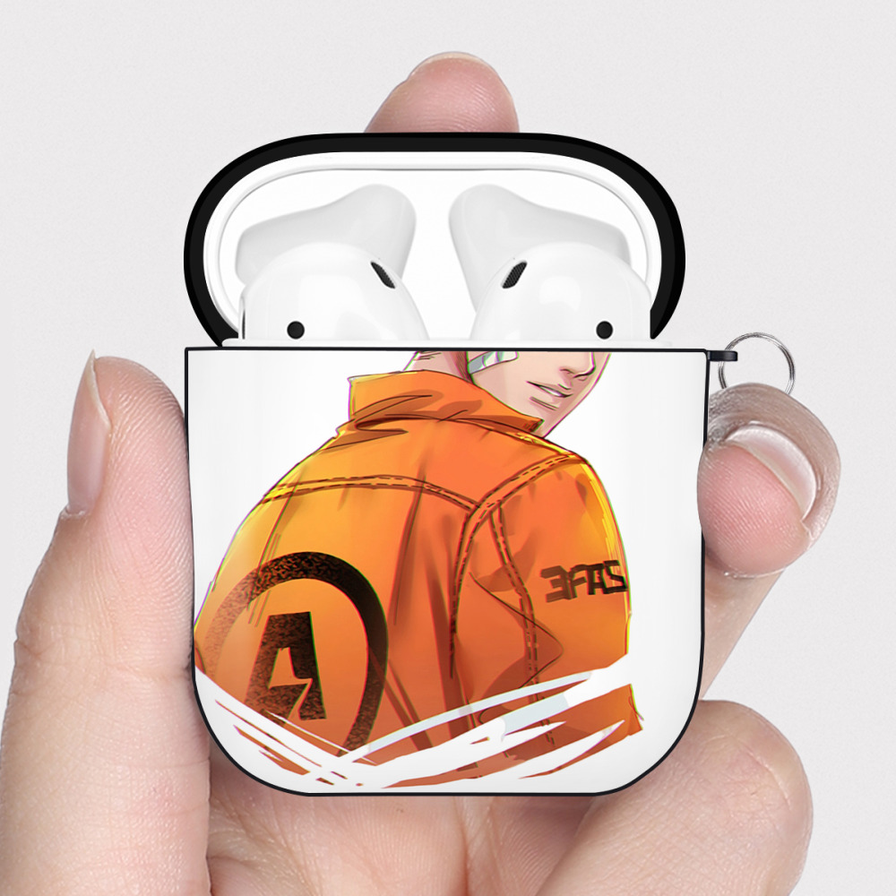 （画像用） SLAM DUNK／スラムダンク AirPods 第2世代保護ケース ハードシェル ブラック 耐衝撃・防指紋・カラビナ付き