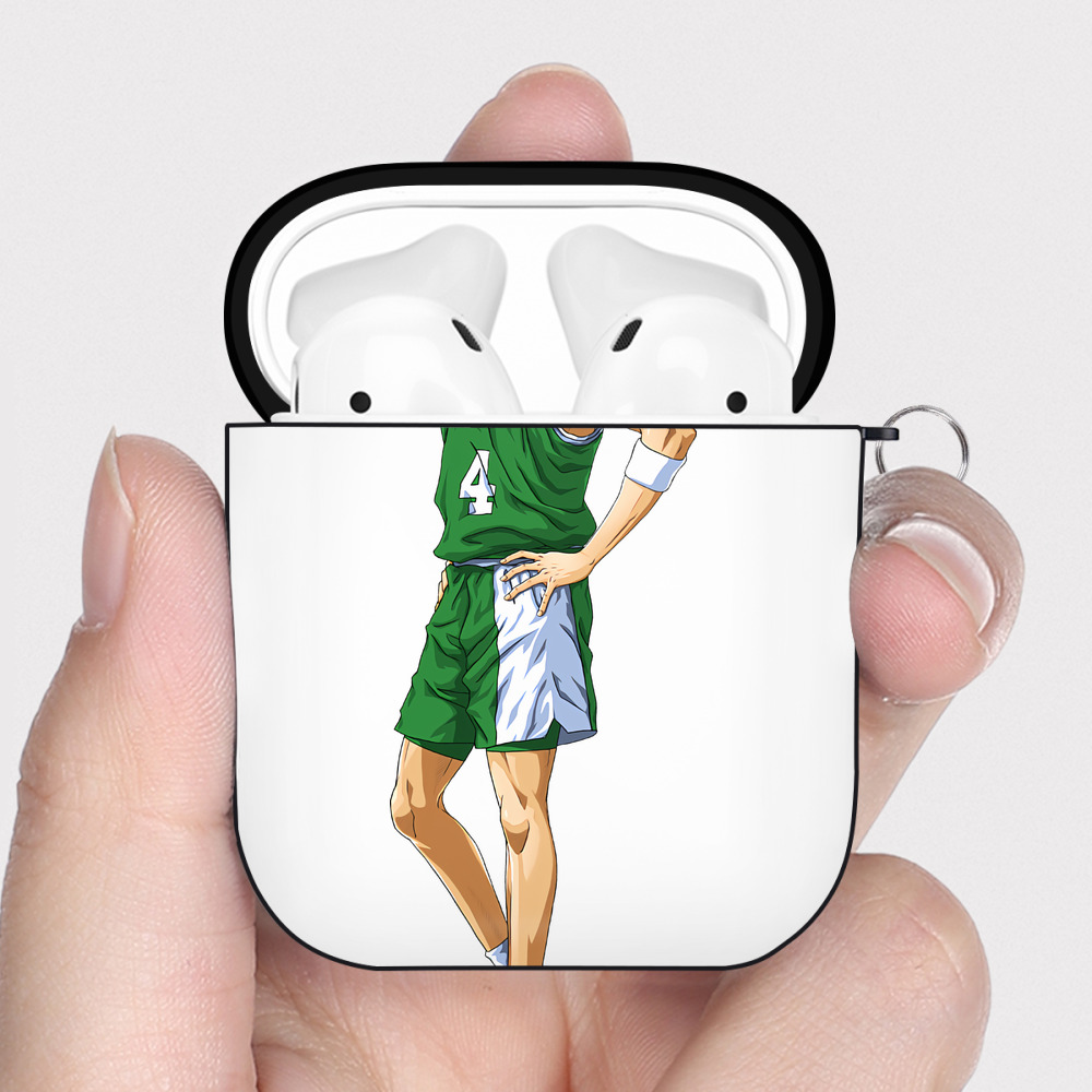 （画像用） SLAM DUNK／スラムダンク AirPods 第2世代保護ケース ハードシェル ブラック 耐衝撃・防指紋・カラビナ付き