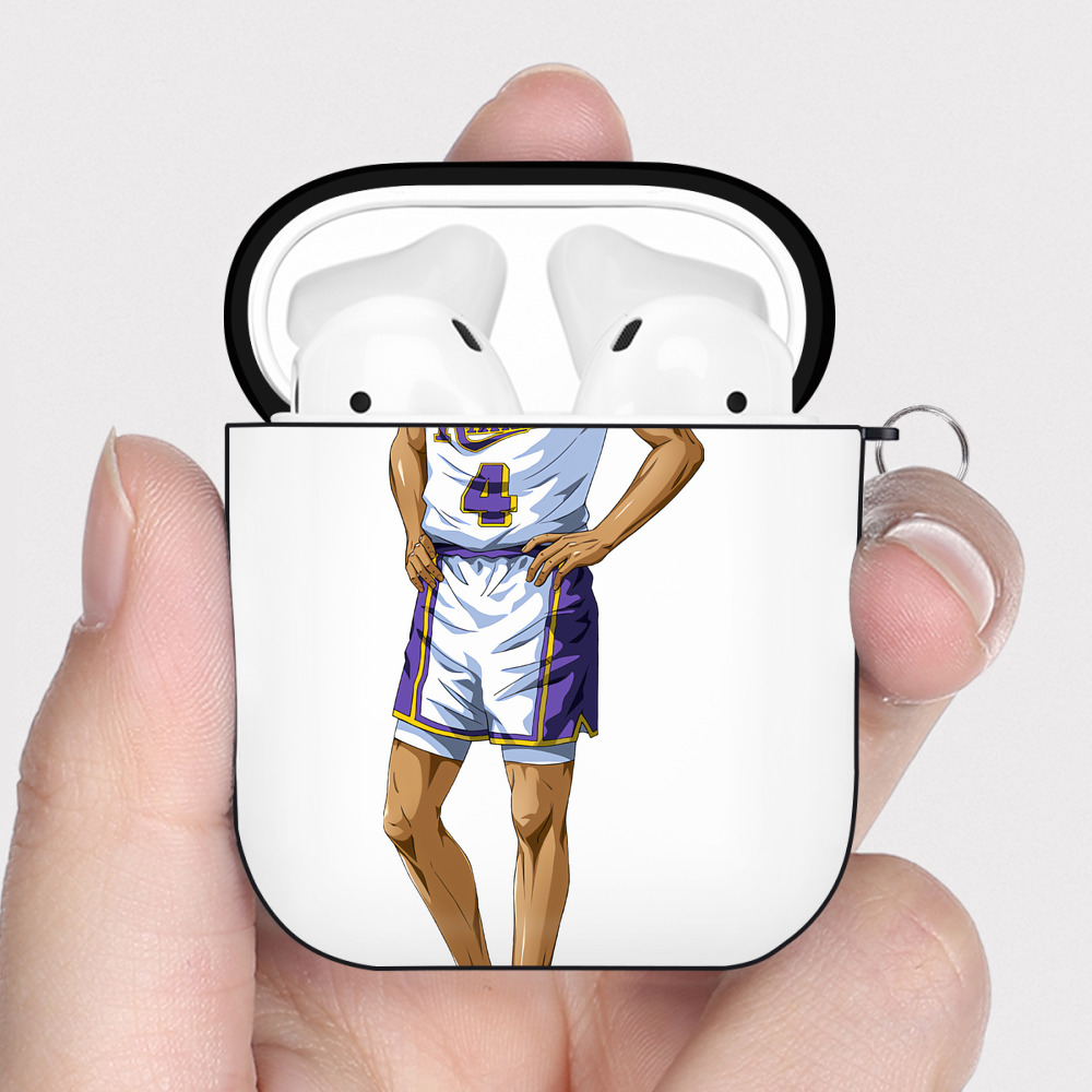（画像用） SLAM DUNK／スラムダンク AirPods 第2世代保護ケース ハードシェル ブラック 耐衝撃・防指紋・カラビナ付き