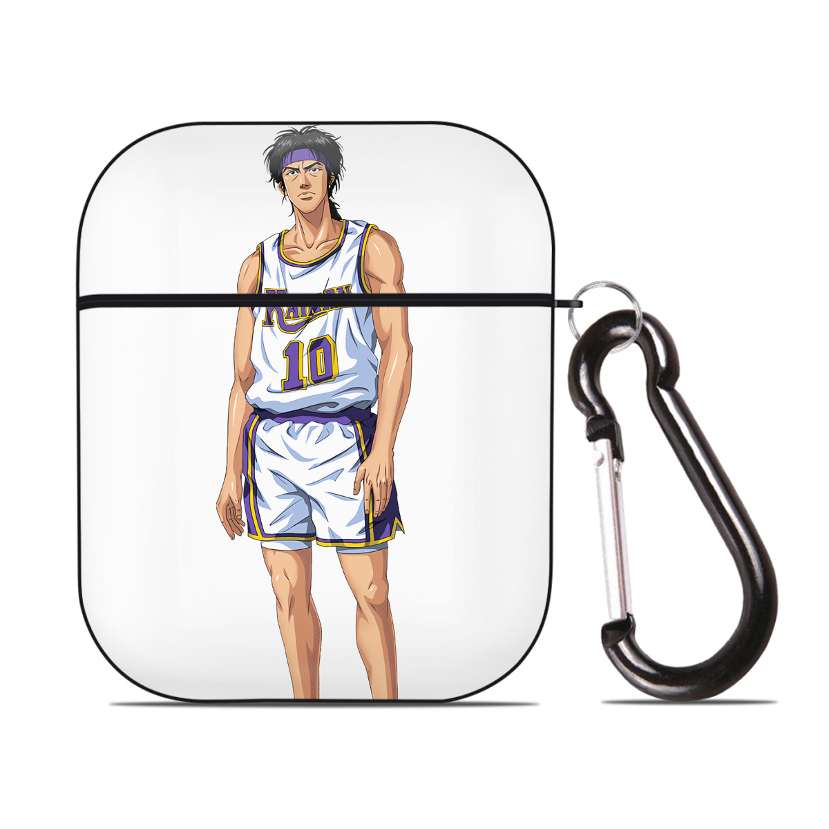 （画像用） SLAM DUNK／スラムダンク AirPods 第2世代保護ケース ハードシェル ブラック 耐衝撃・防指紋・カラビナ付き