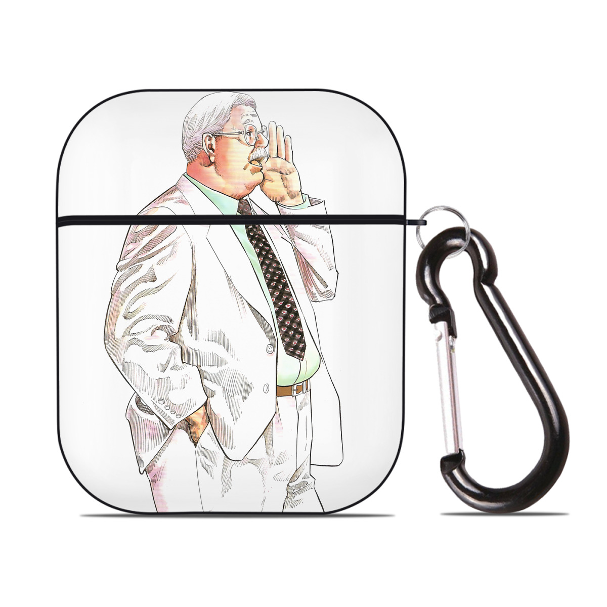 （画像用） SLAM DUNK／スラムダンク AirPods 第2世代保護ケース ハードシェル ブラック 耐衝撃・防指紋・カラビナ付き
