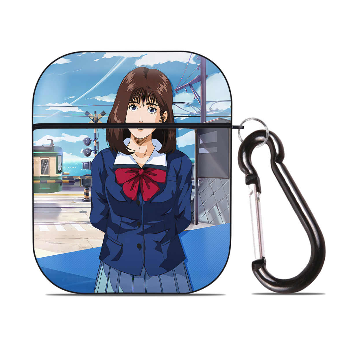 （画像用） SLAM DUNK／スラムダンク AirPods 第2世代保護ケース ハードシェル ブラック 耐衝撃・防指紋・カラビナ付き