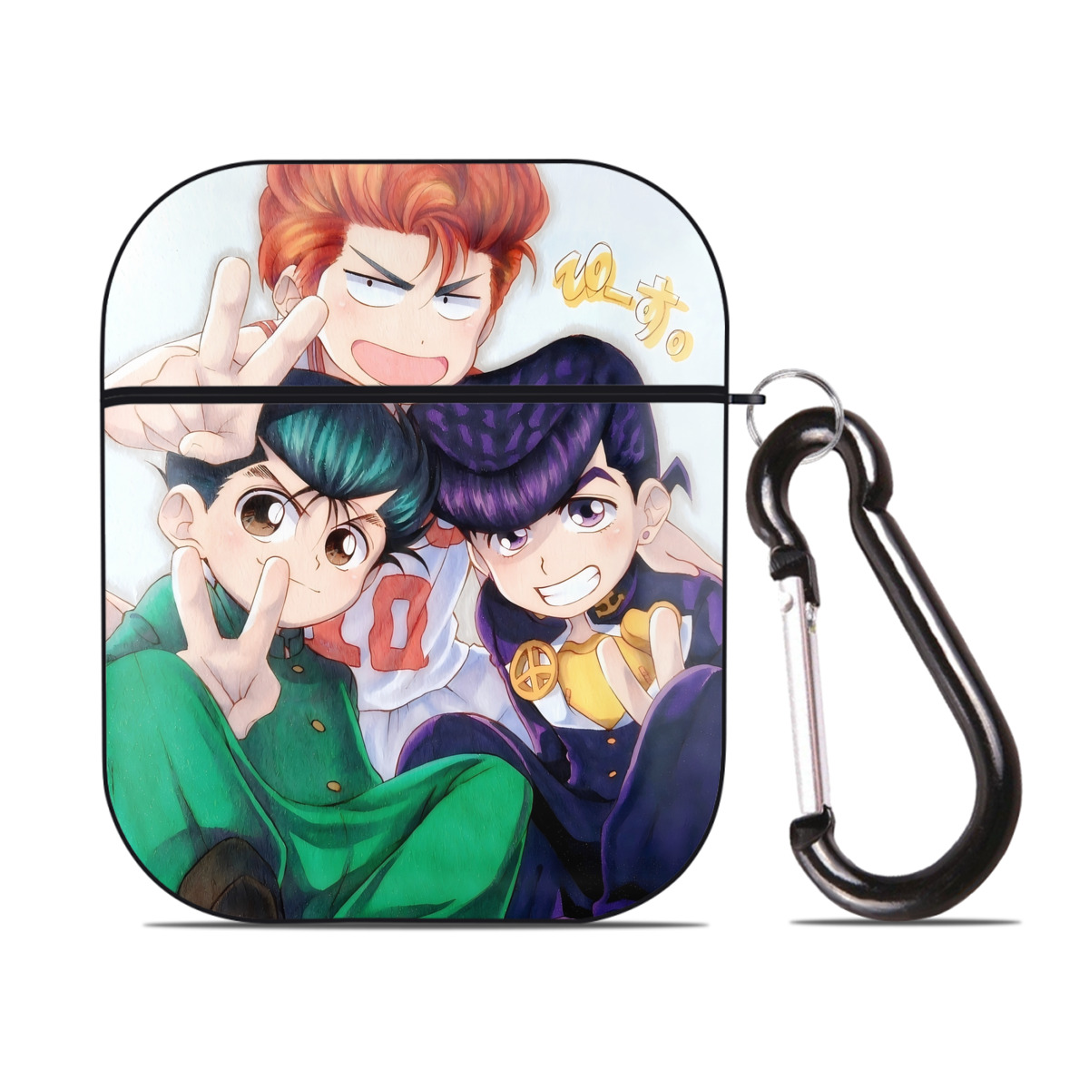 （画像用） SLAM DUNK／スラムダンク AirPods 第2世代保護ケース ハードシェル ブラック 耐衝撃・防指紋・カラビナ付き