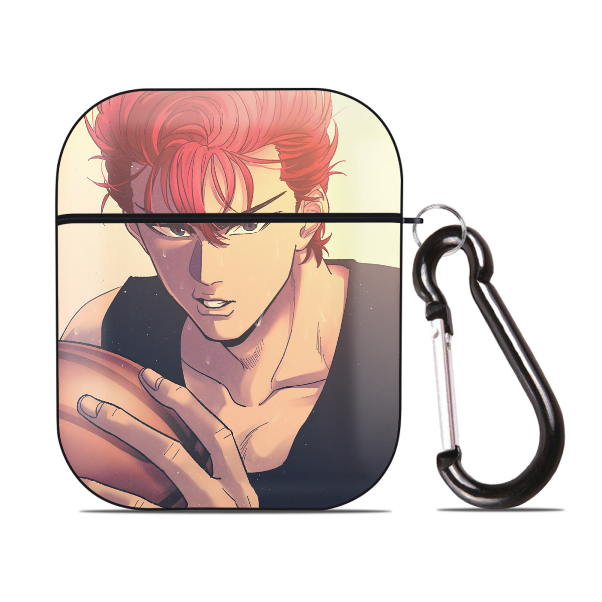 （画像用） SLAM DUNK／スラムダンク AirPods 第2世代保護ケース ハードシェル ブラック 耐衝撃・防指紋・カラビナ付き