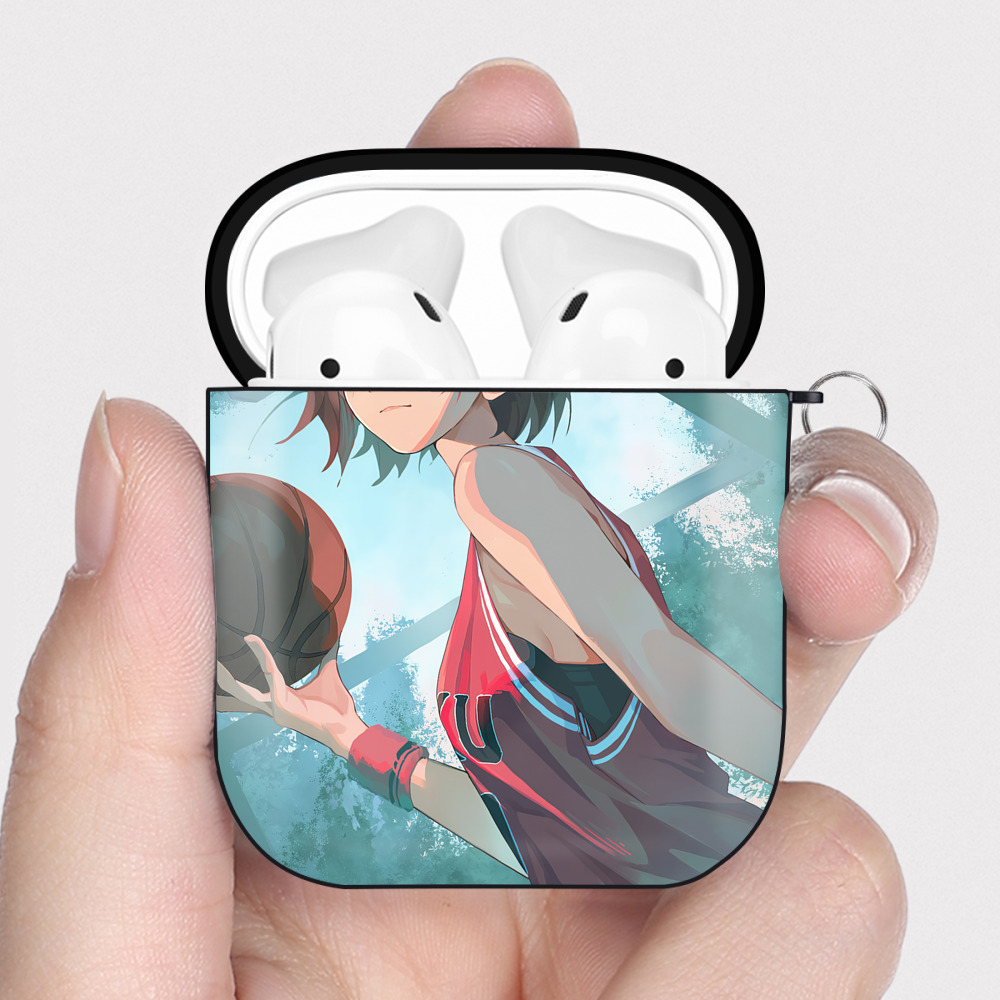 （画像用） SLAM DUNK／スラムダンク AirPods 第2世代保護ケース ハードシェル ブラック 耐衝撃・防指紋・カラビナ付き