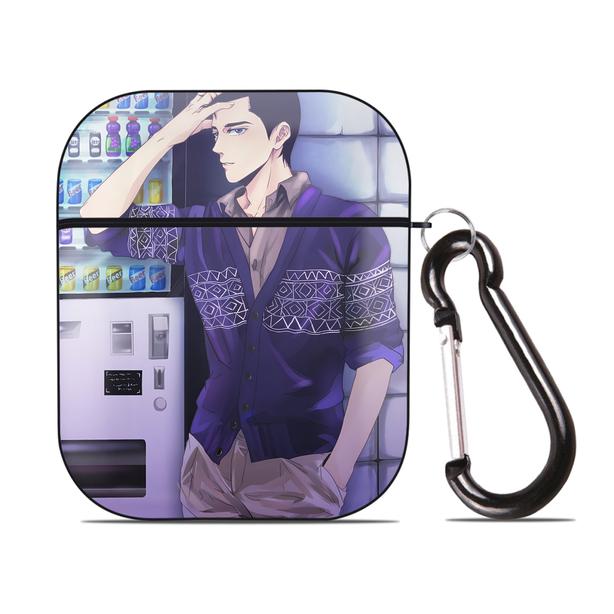 （画像用） SLAM DUNK／スラムダンク AirPods 第2世代保護ケース ハードシェル ブラック 耐衝撃・防指紋・カラビナ付き