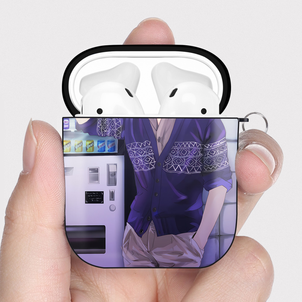 （画像用） SLAM DUNK／スラムダンク AirPods 第2世代保護ケース ハードシェル ブラック 耐衝撃・防指紋・カラビナ付き