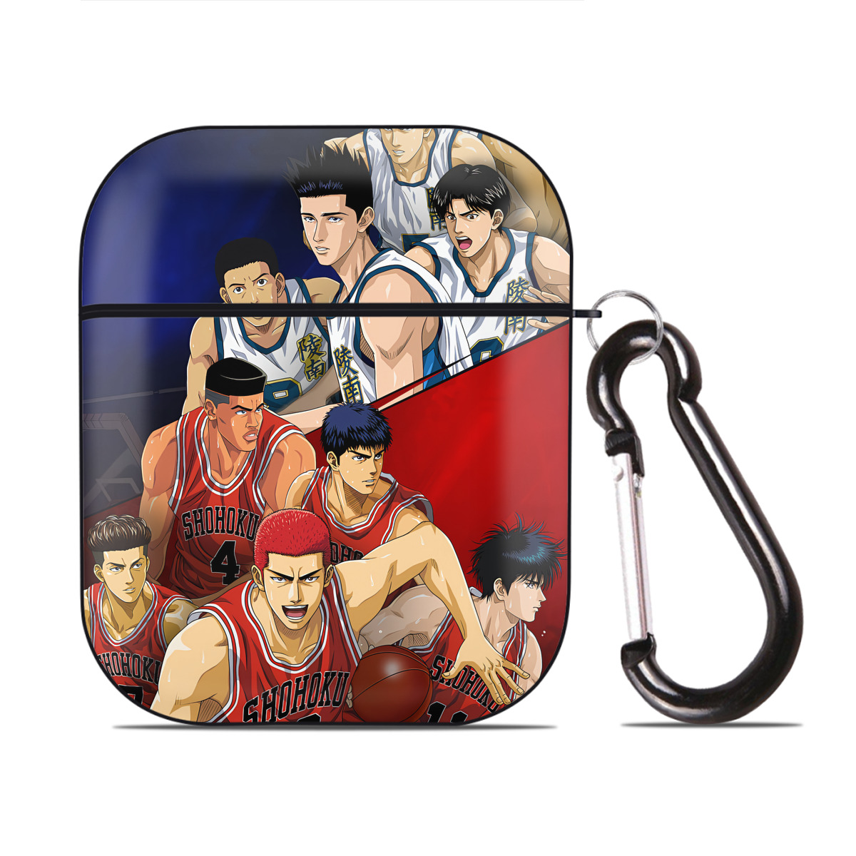 （画像用） SLAM DUNK／スラムダンク AirPods 第2世代保護ケース ハードシェル ブラック 耐衝撃・防指紋・カラビナ付き