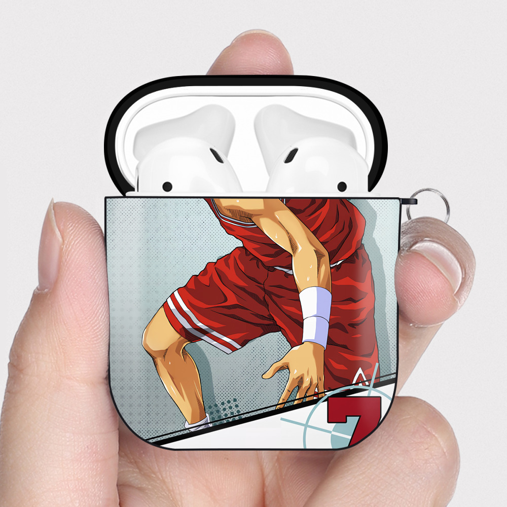 （画像用） SLAM DUNK／スラムダンク AirPods 第2世代保護ケース ハードシェル ブラック 耐衝撃・防指紋・カラビナ付き