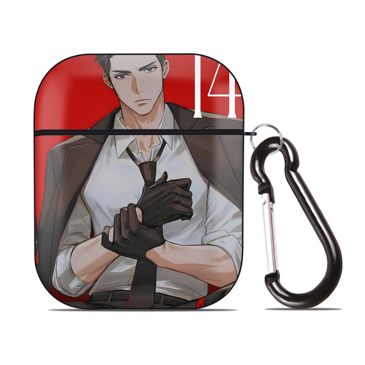 （画像用） SLAM DUNK／スラムダンク AirPods 第2世代保護ケース ハードシェル ブラック 耐衝撃・防指紋・カラビナ付き