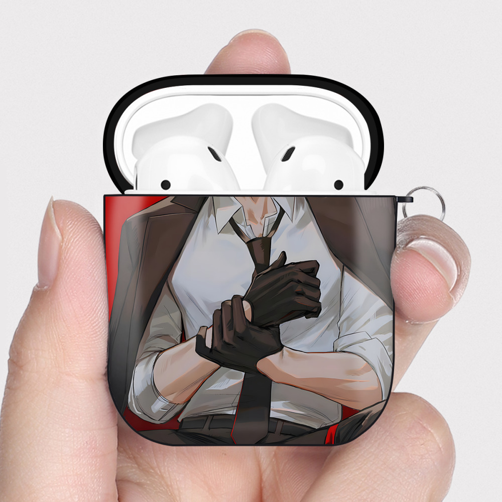 （画像用） SLAM DUNK／スラムダンク AirPods 第2世代保護ケース ハードシェル ブラック 耐衝撃・防指紋・カラビナ付き