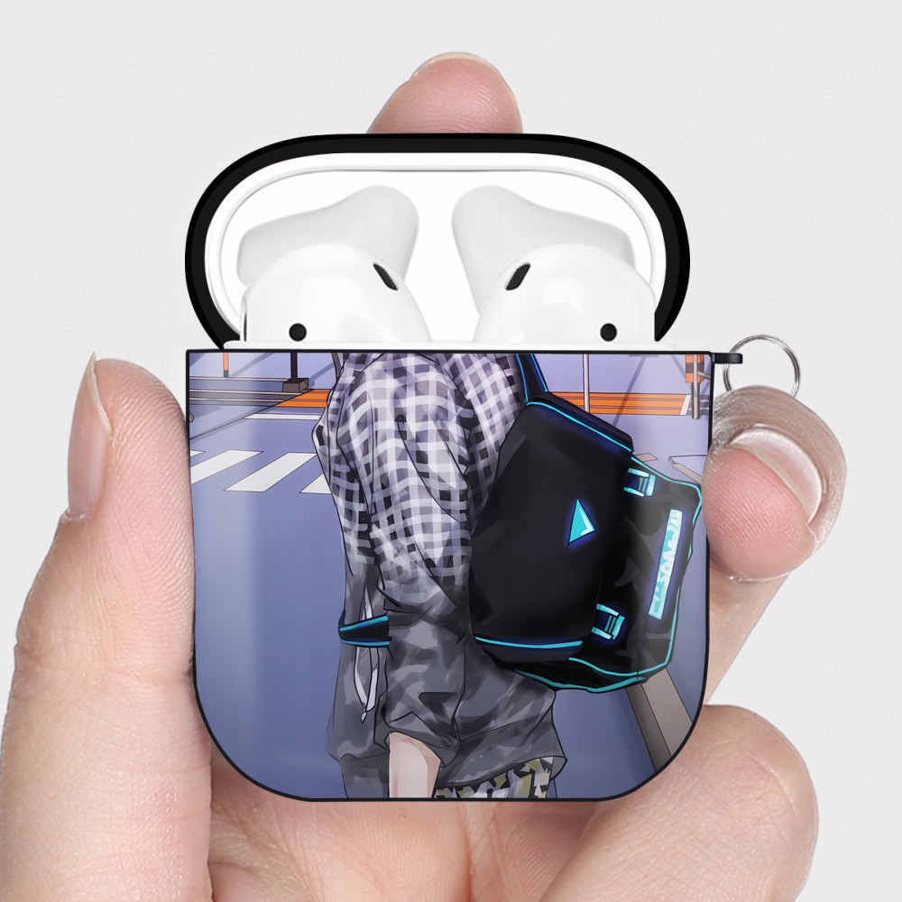 （画像用） SLAM DUNK／スラムダンク AirPods 第2世代保護ケース ハードシェル ブラック 耐衝撃・防指紋・カラビナ付き