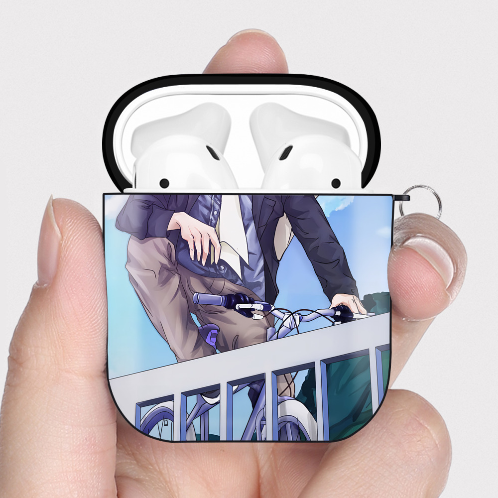 （画像用） SLAM DUNK／スラムダンク AirPods 第2世代保護ケース ハードシェル ブラック 耐衝撃・防指紋・カラビナ付き