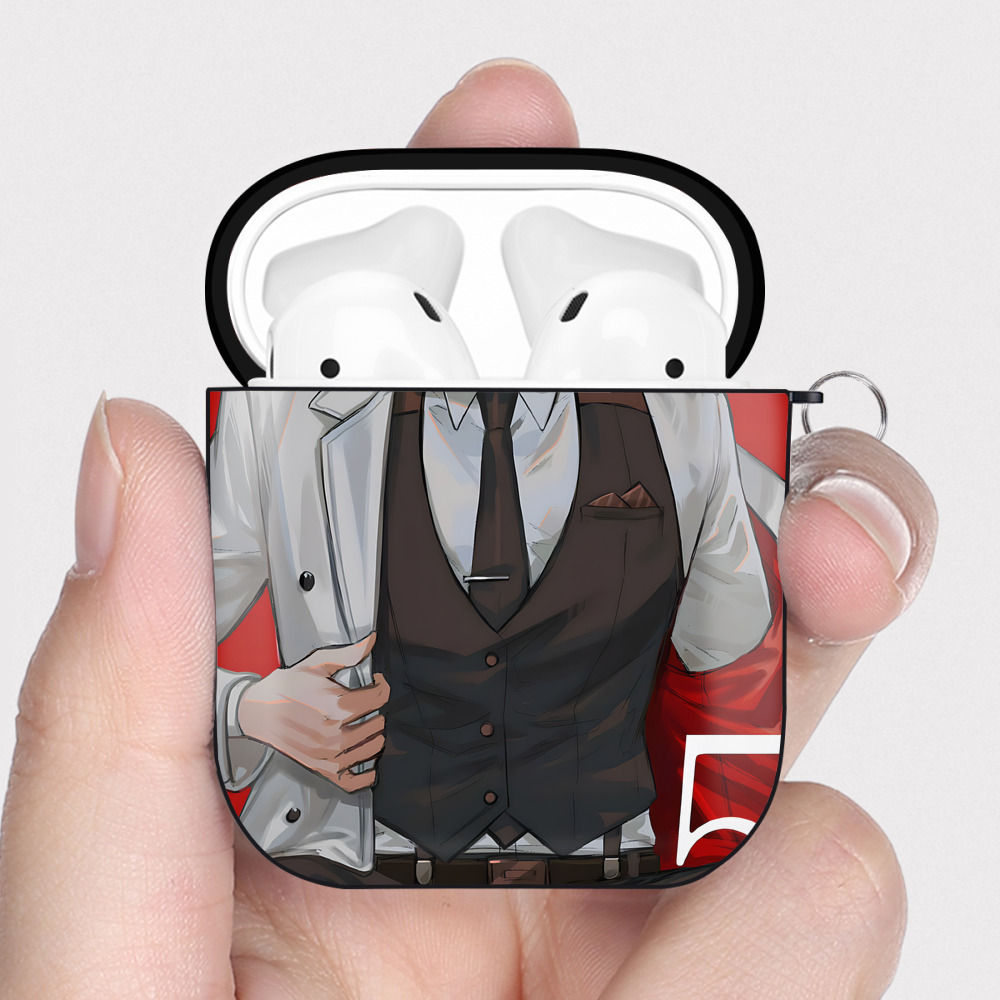 （画像用） SLAM DUNK／スラムダンク AirPods 第2世代保護ケース ハードシェル ブラック 耐衝撃・防指紋・カラビナ付き