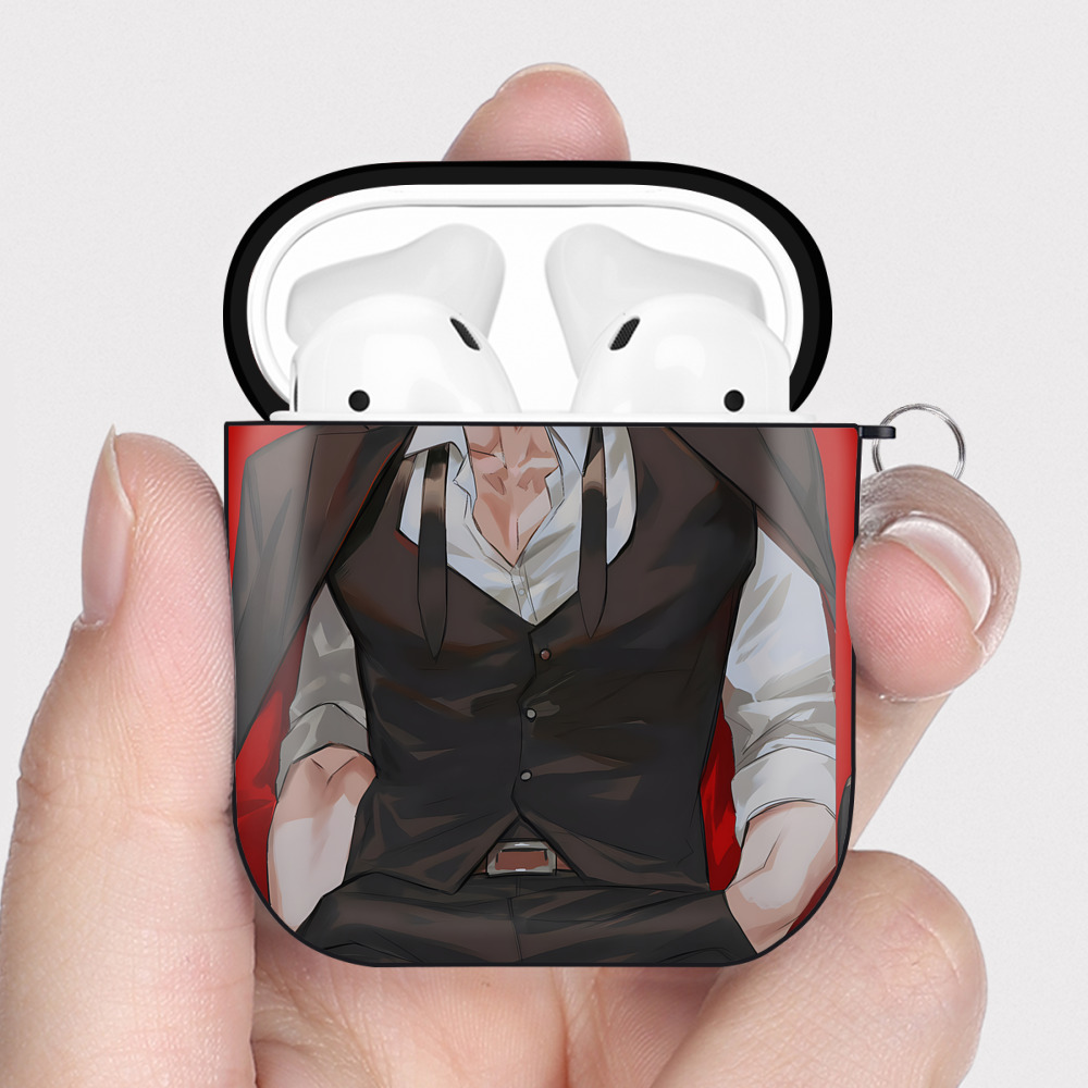 （画像用） SLAM DUNK／スラムダンク AirPods 第2世代保護ケース ハードシェル ブラック 耐衝撃・防指紋・カラビナ付き
