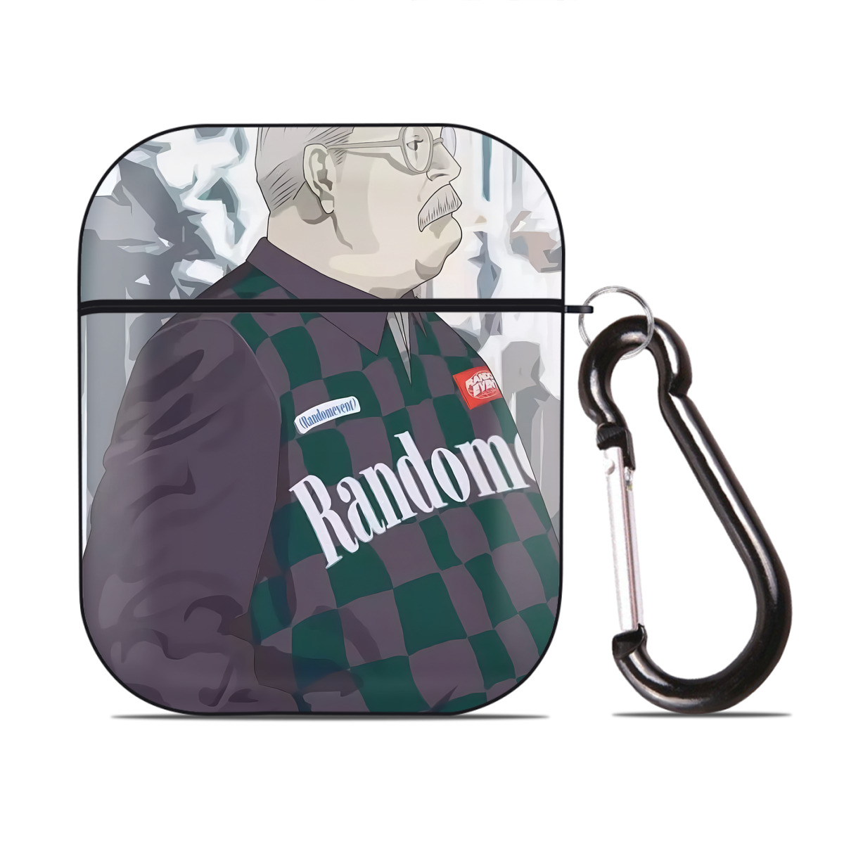 （画像用） SLAM DUNK／スラムダンク AirPods 第2世代保護ケース ハードシェル ブラック 耐衝撃・防指紋・カラビナ付き