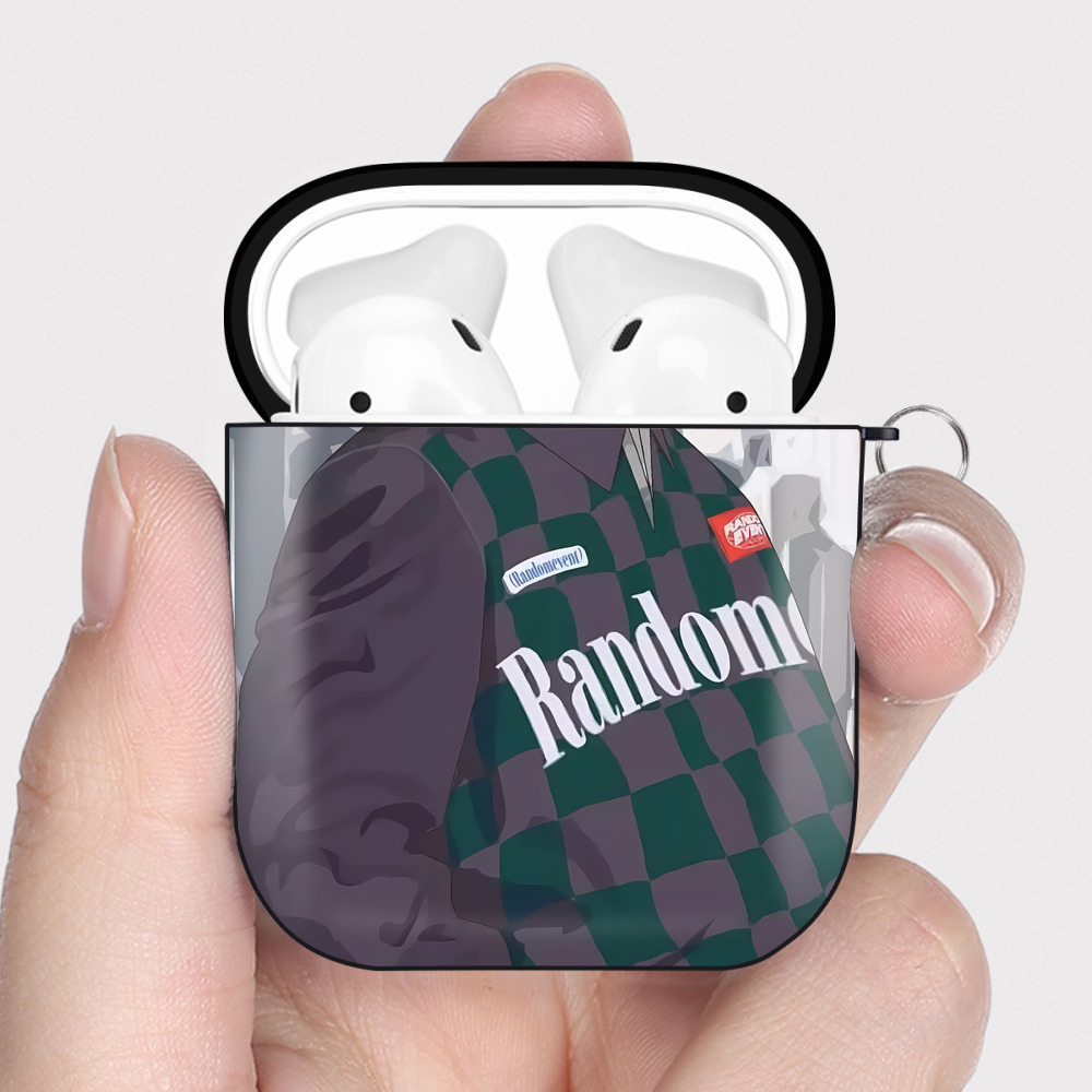 （画像用） SLAM DUNK／スラムダンク AirPods 第2世代保護ケース ハードシェル ブラック 耐衝撃・防指紋・カラビナ付き
