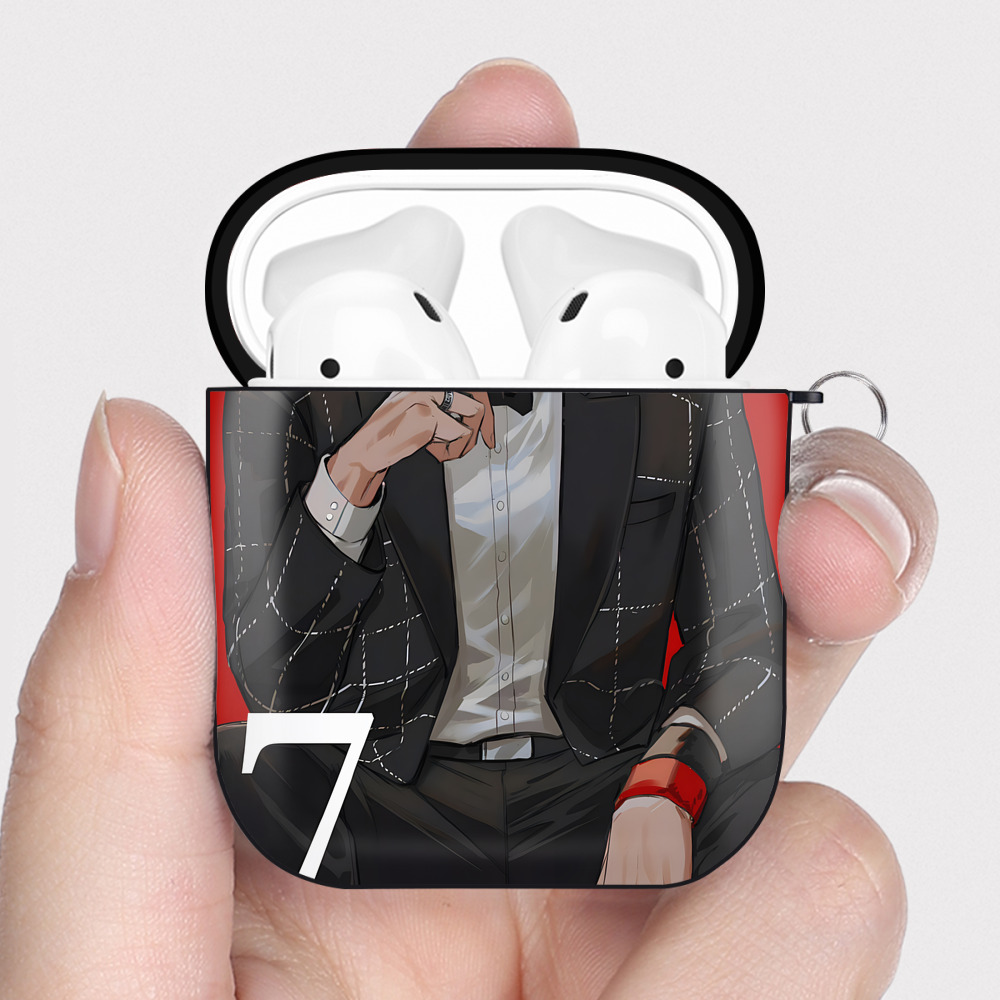 （画像用） SLAM DUNK／スラムダンク AirPods 第2世代保護ケース ハードシェル ブラック 耐衝撃・防指紋・カラビナ付き
