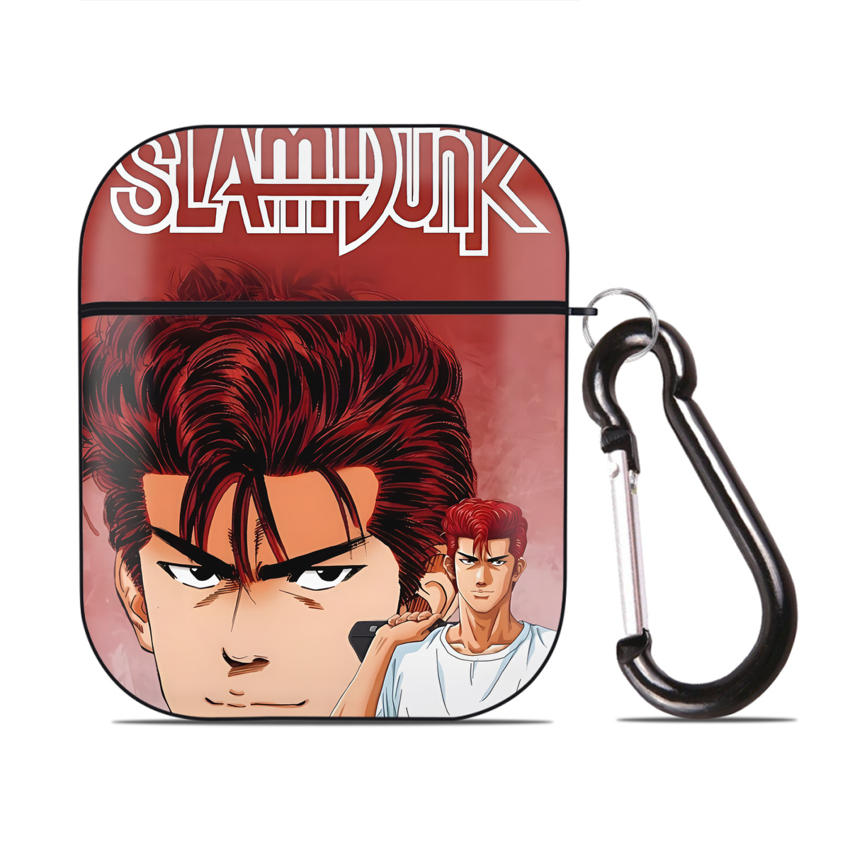 （画像用） SLAM DUNK／スラムダンク AirPods 第2世代保護ケース ハードシェル ブラック 耐衝撃・防指紋・カラビナ付き