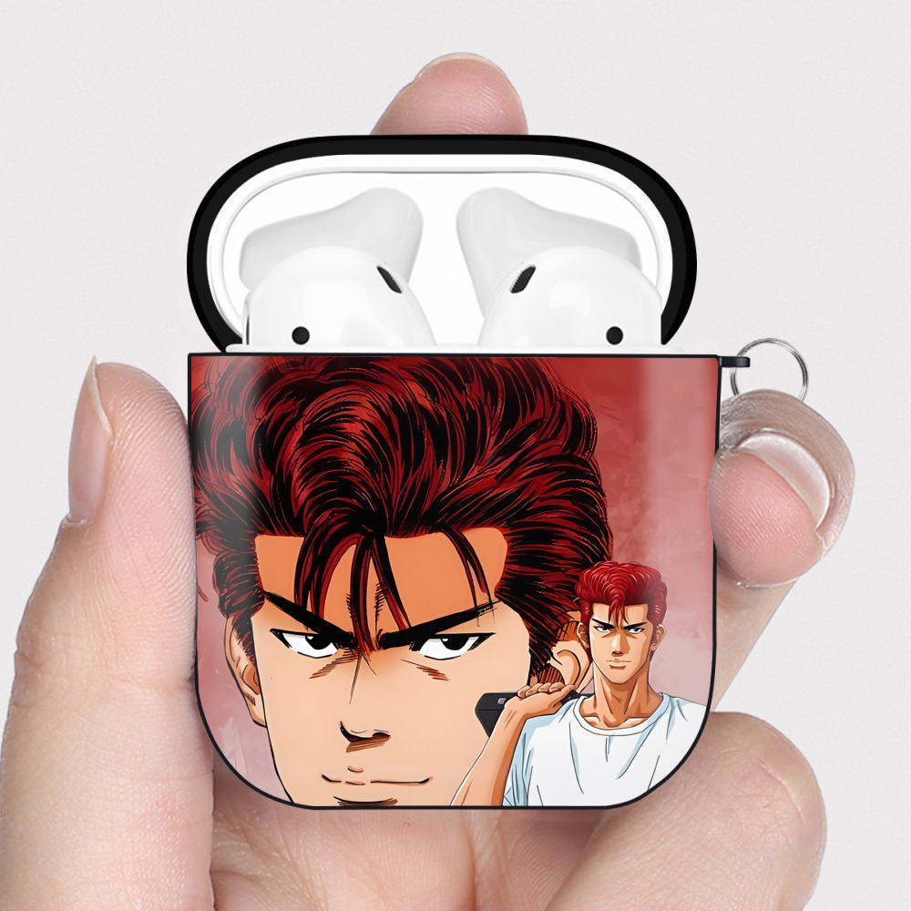 （画像用） SLAM DUNK／スラムダンク AirPods 第2世代保護ケース ハードシェル ブラック 耐衝撃・防指紋・カラビナ付き